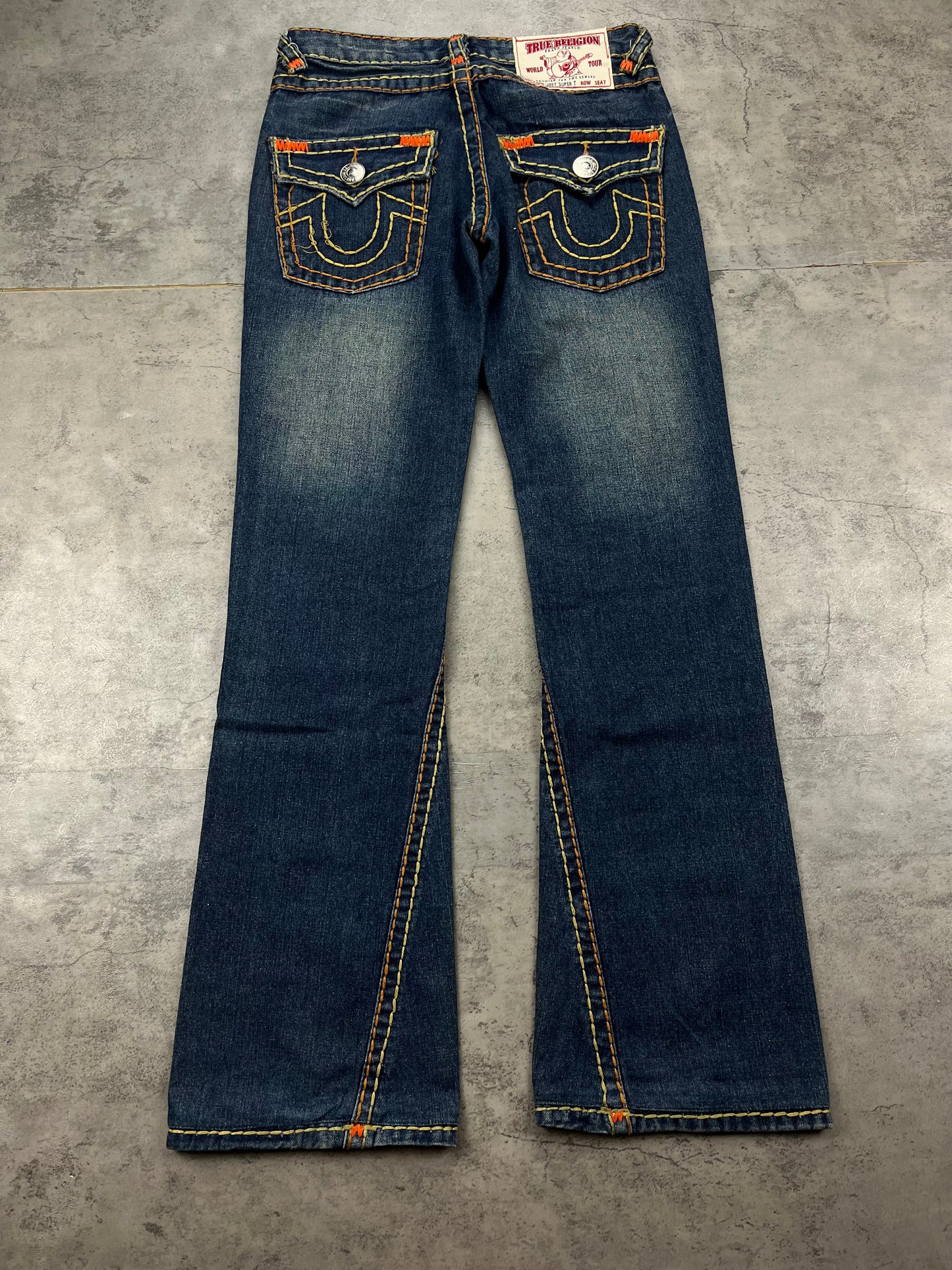 True Religion Bootcut Baggy Embroidered Denim Jeans