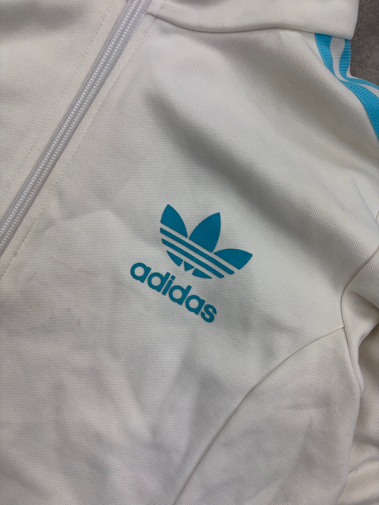 Vintage Adidas Firbird Jacke Weiß Blau