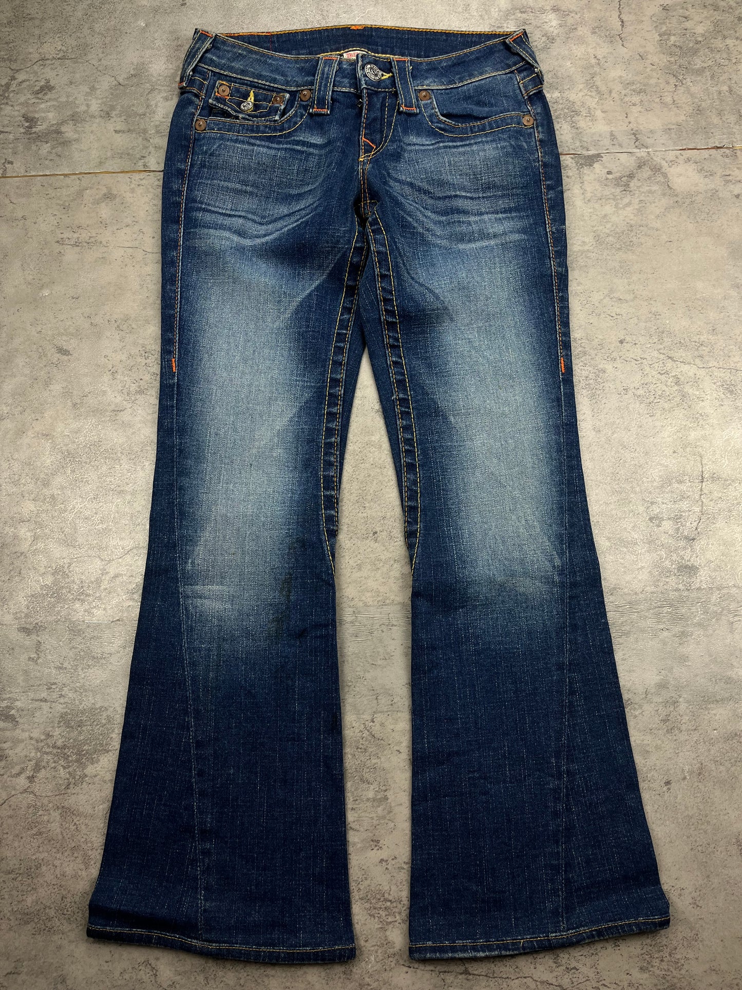 True Religion Denim Low Waist Bootcut Flared Jeans Y2K Retro