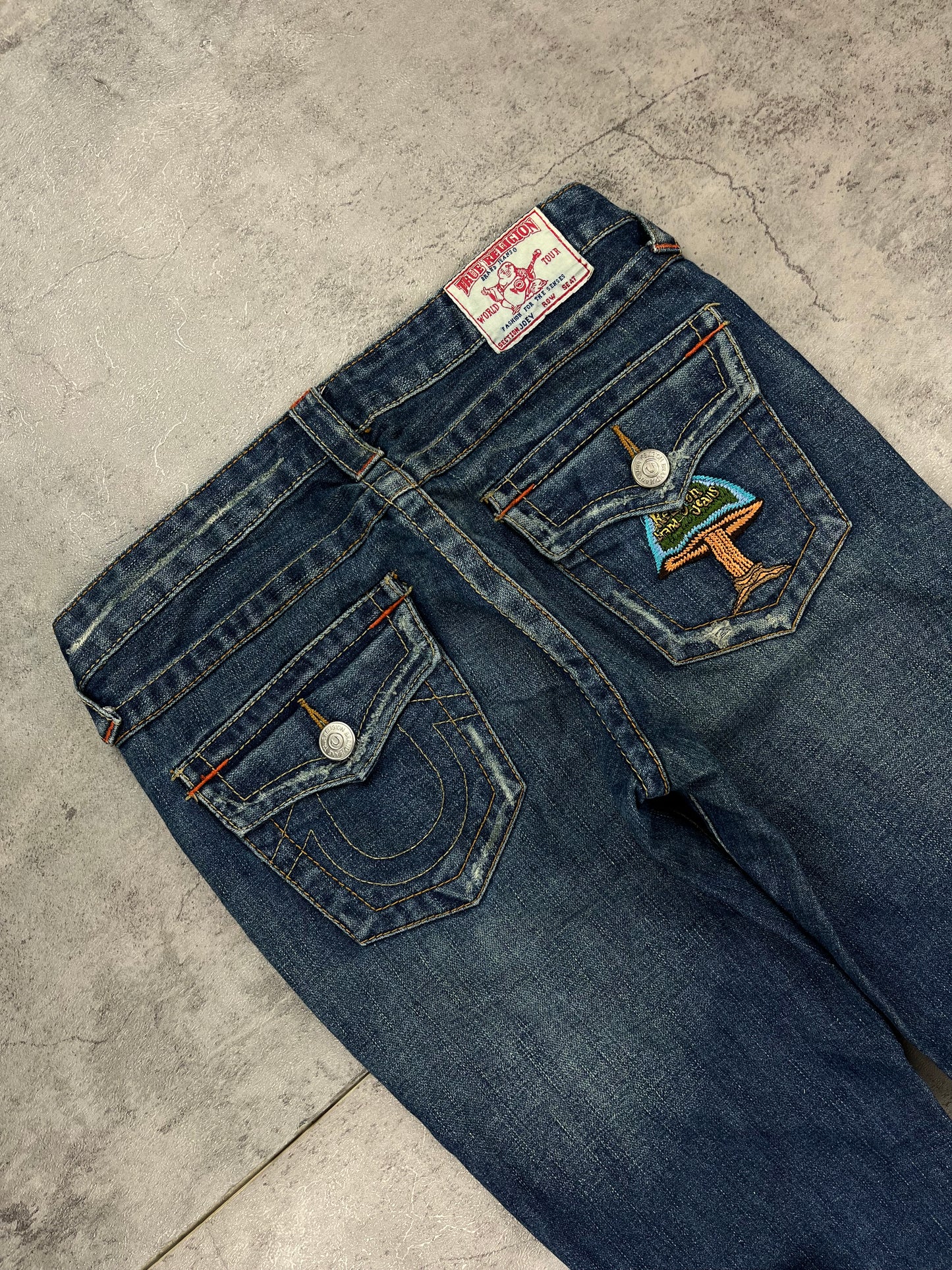 Embroidered True Religion Lowwaist Bootcut Y2k Flared Jeans