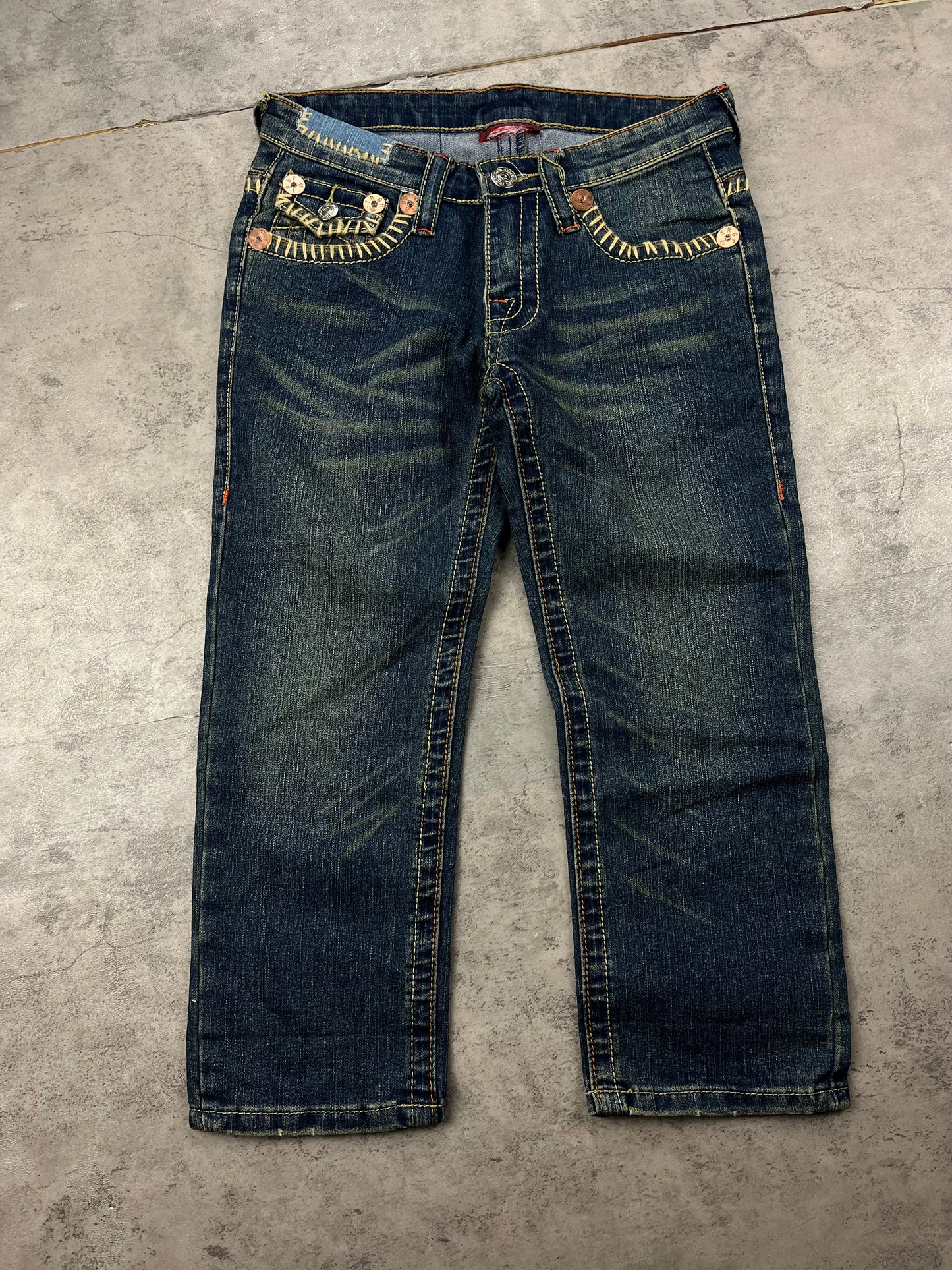 True Religion Baggy Jorts 3/4 Jeans Lowwaist