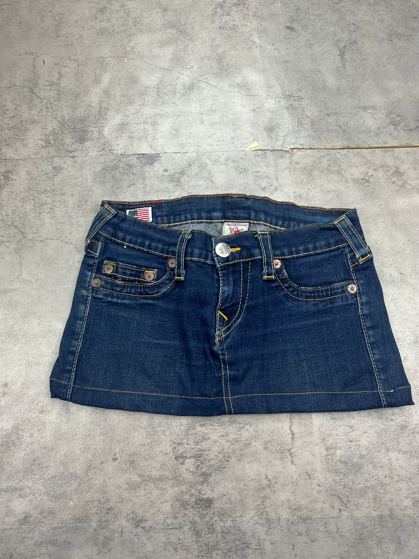 Mini True Religion Y2k Vintage Jeans Rock Skirt