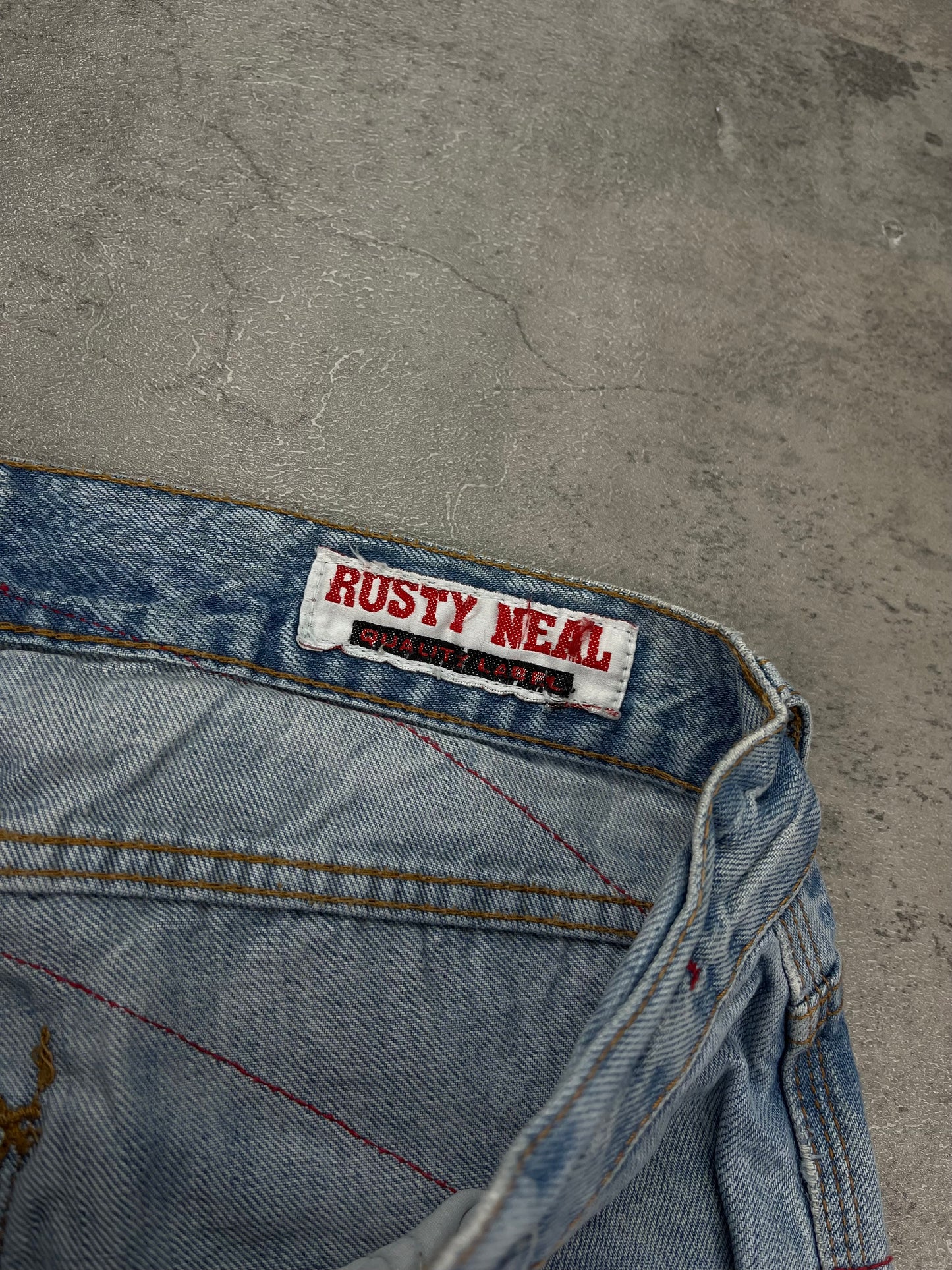 Vintage Baggy Y2k Embroidered Backprint Denim Jeans