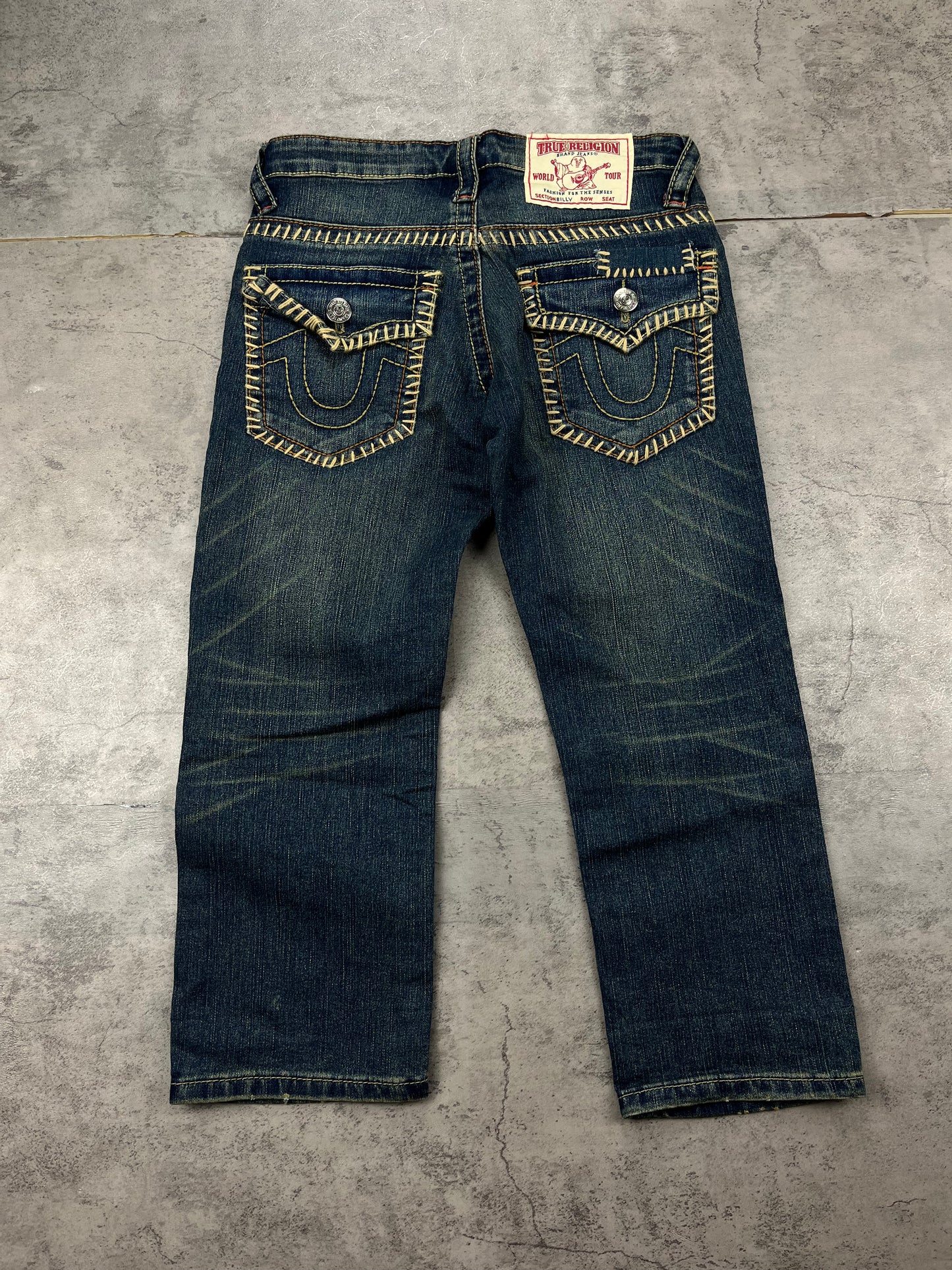 True Religion Baggy Jorts 3/4 Jeans Lowwaist