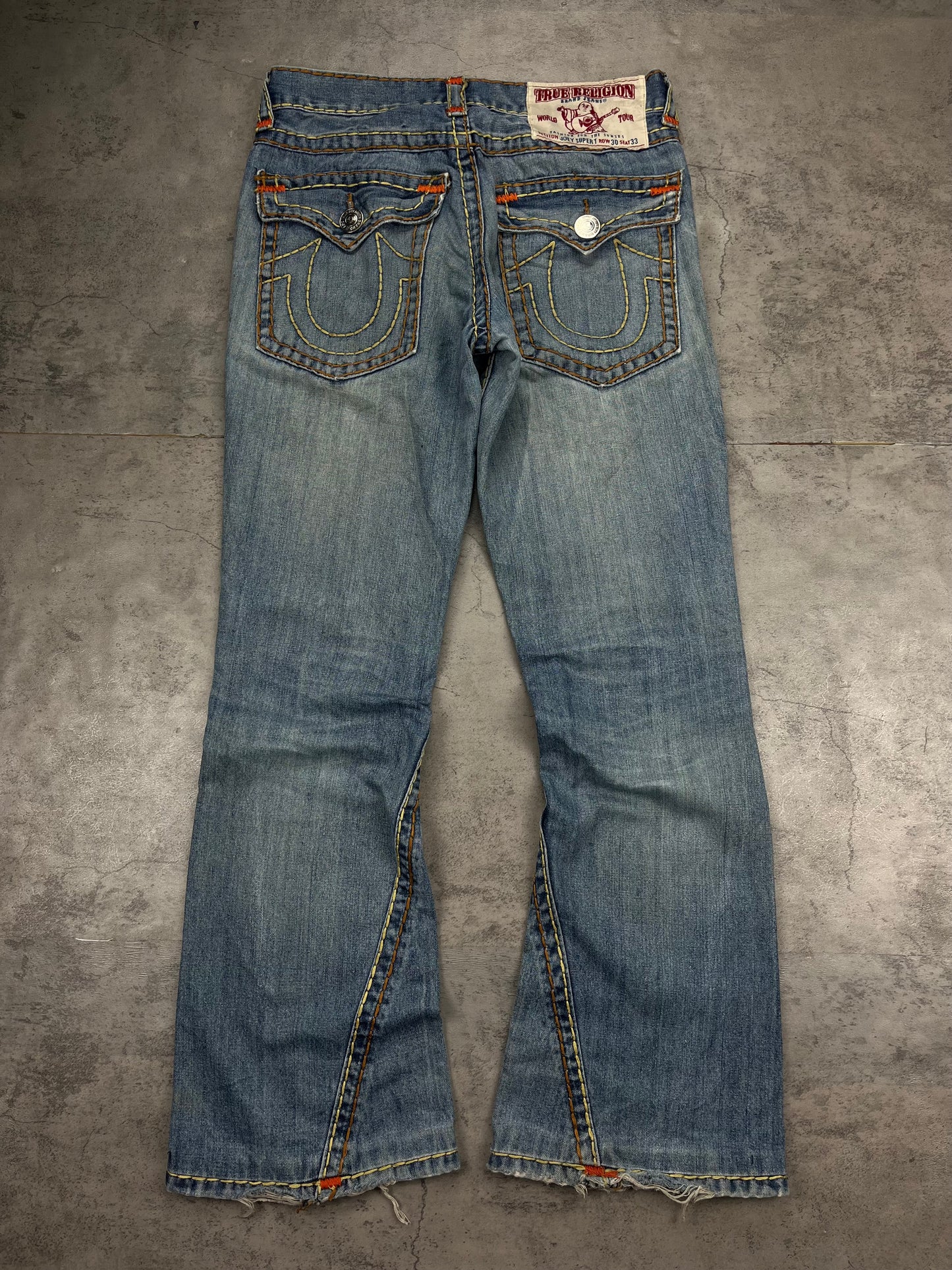 Rare True Religion Men Denim Baggy Loose Fit Jeans 2000s Streetwear