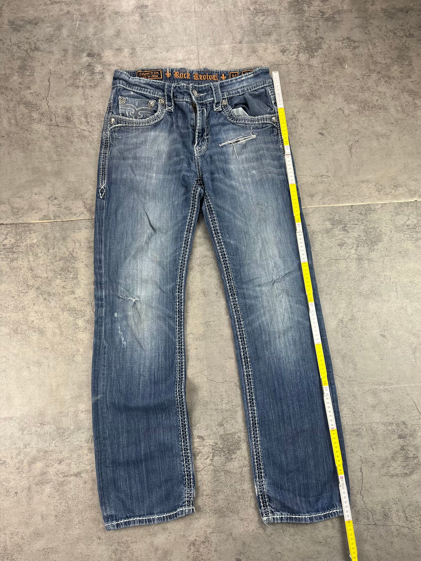 Vintage Y2k Rock Revival Baggy Jeans W34