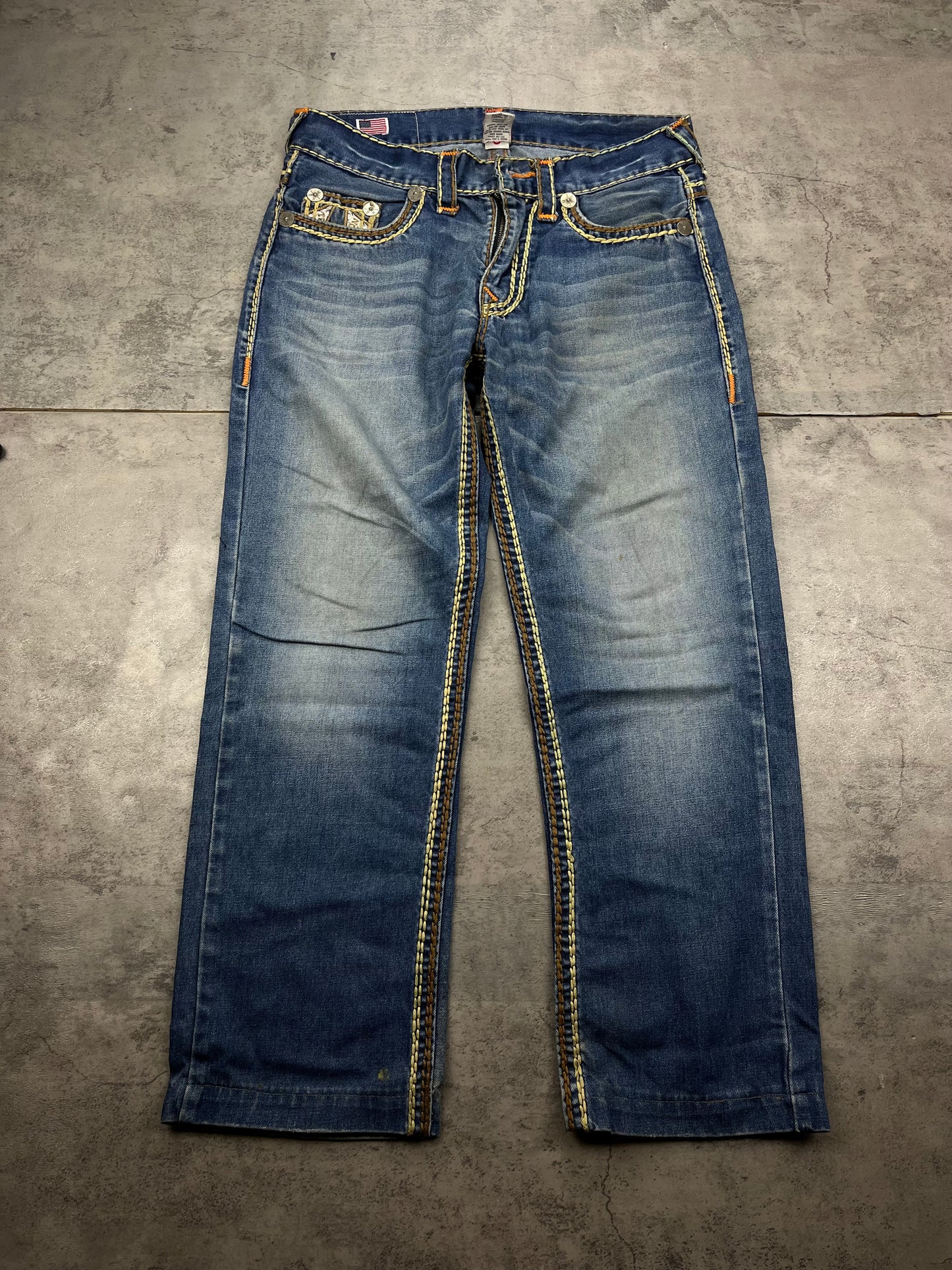 Embroidered True Religion Vintage Y2k Baggy Bootcut Jeans
