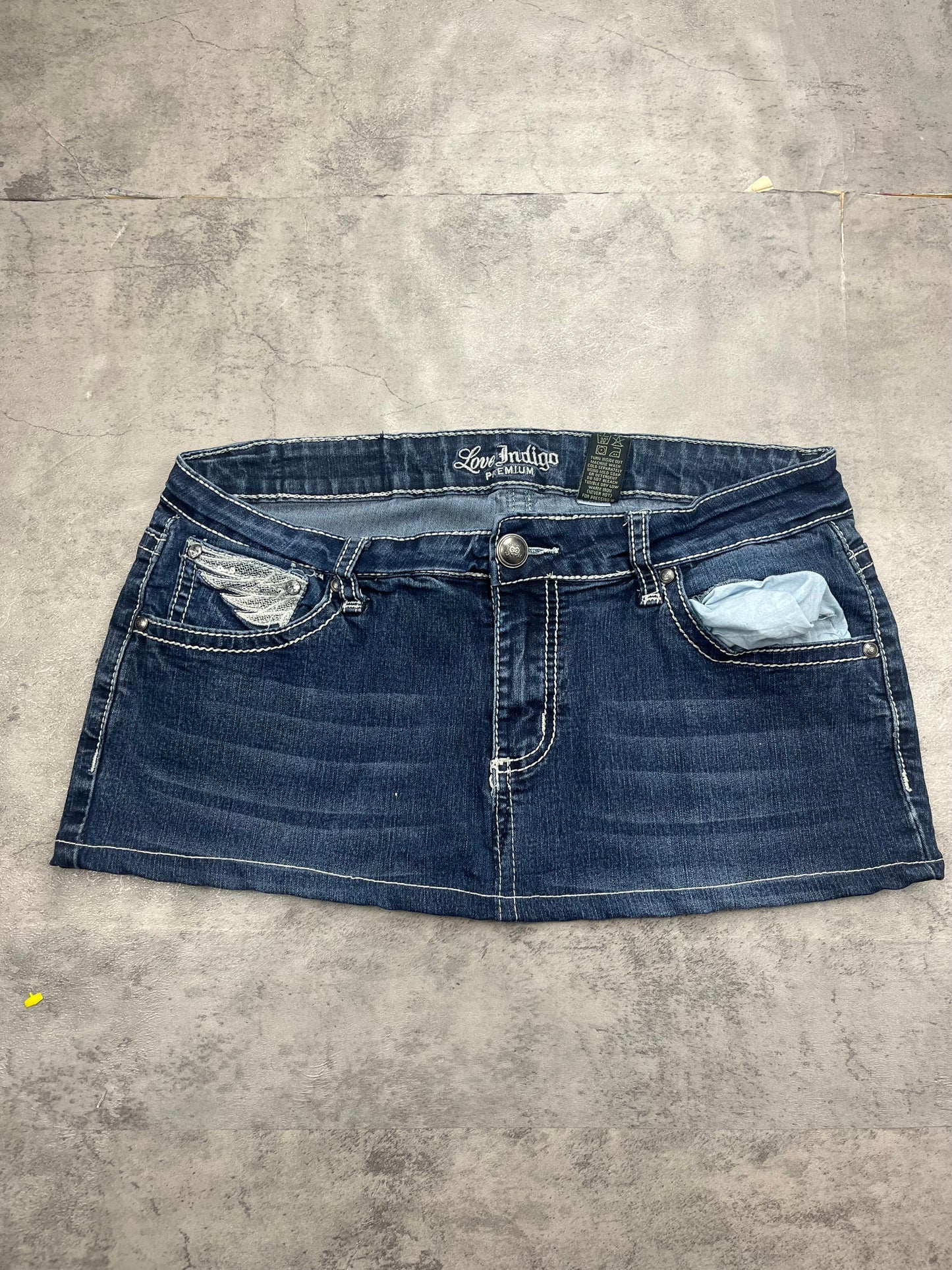 Mini Love indigo Jeans Rock Vintage Y2k