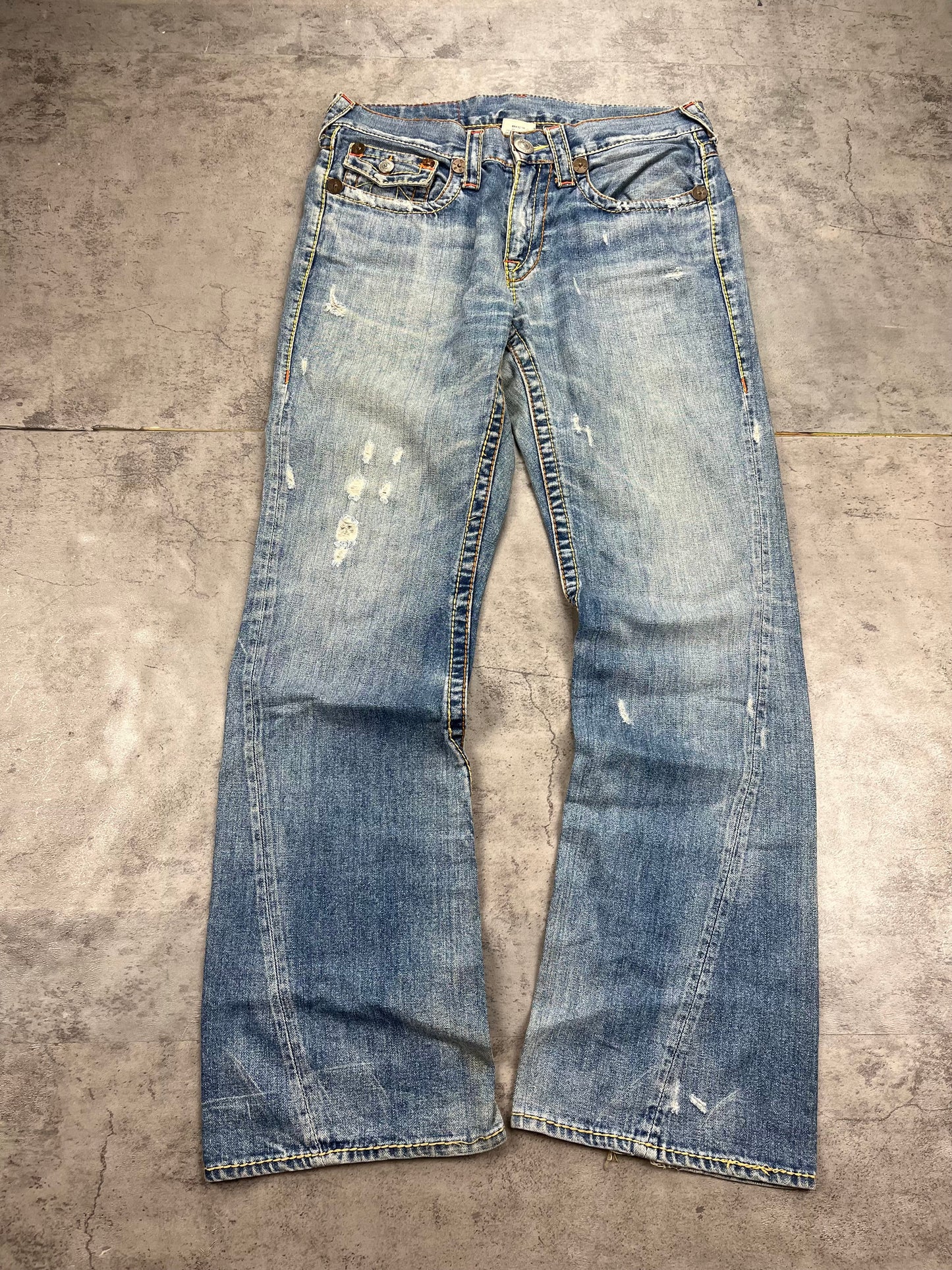Ultra Rear Embroidered True Religion Baggy Jeans Bootcut
