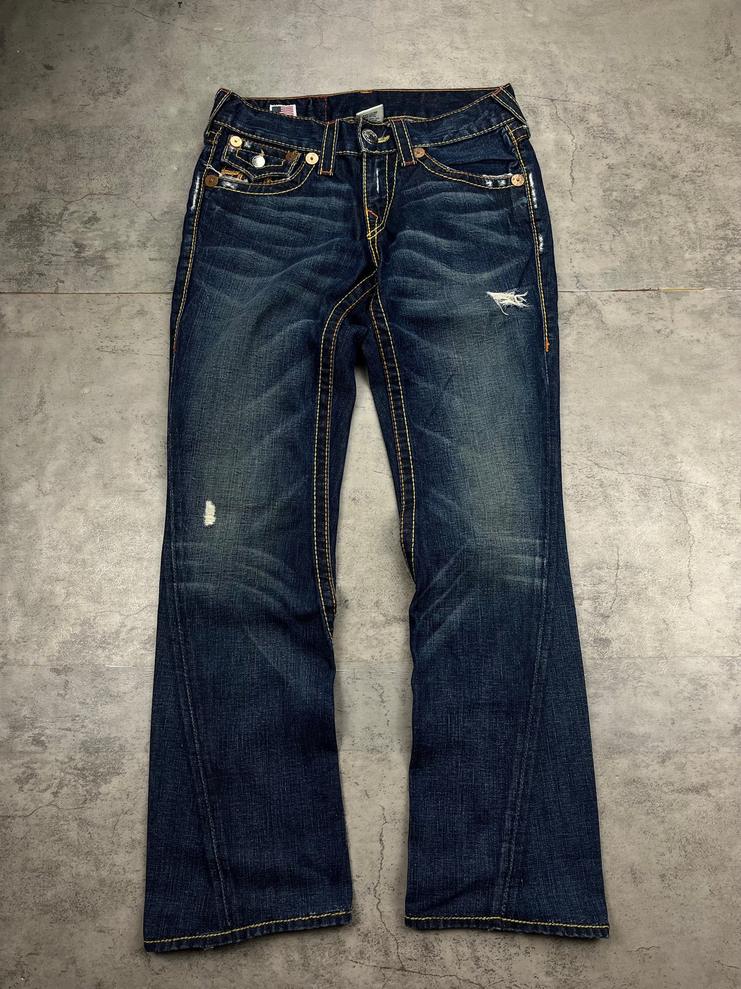 Rare True Religion Denim Jeans Low Rise Flared Y2K 2000s