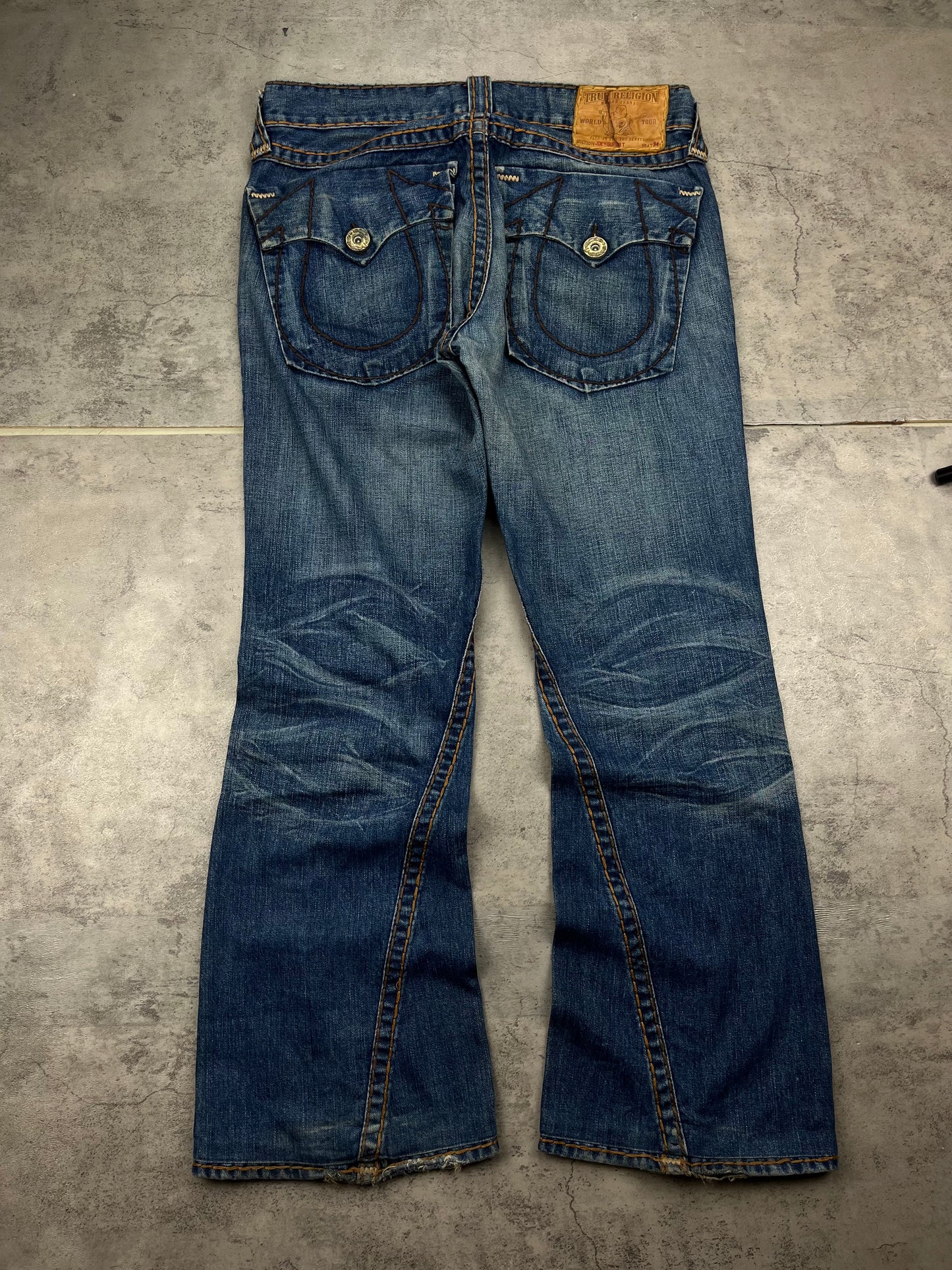 Rare Vintage True Religion Loose Fit Baggy Denim Jeans Pasha Style