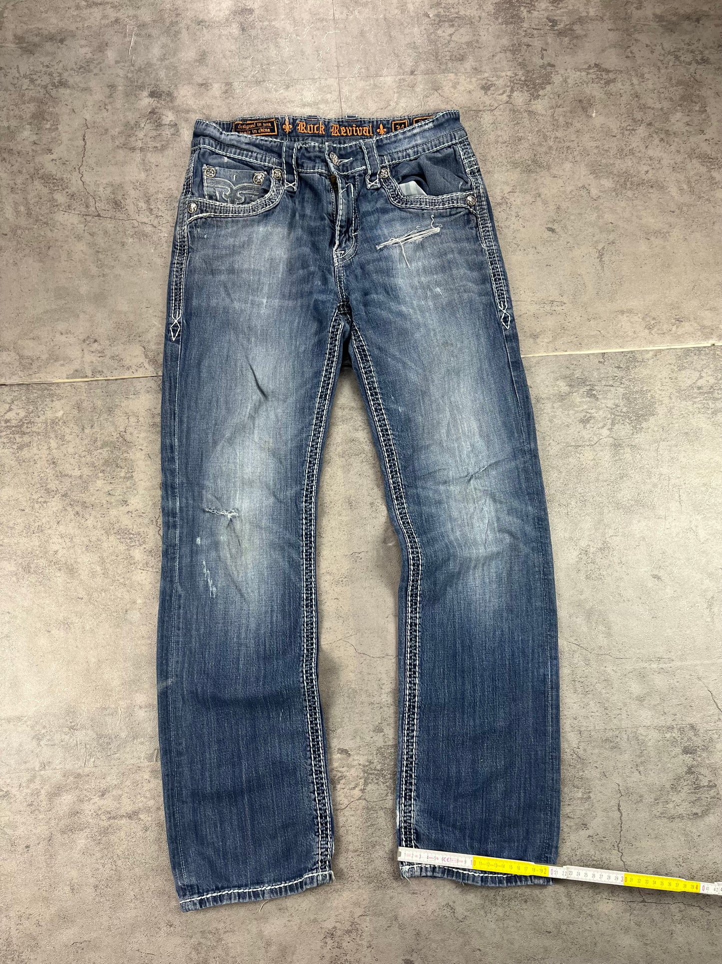 Vintage Y2k Rock Revival Baggy Jeans W34