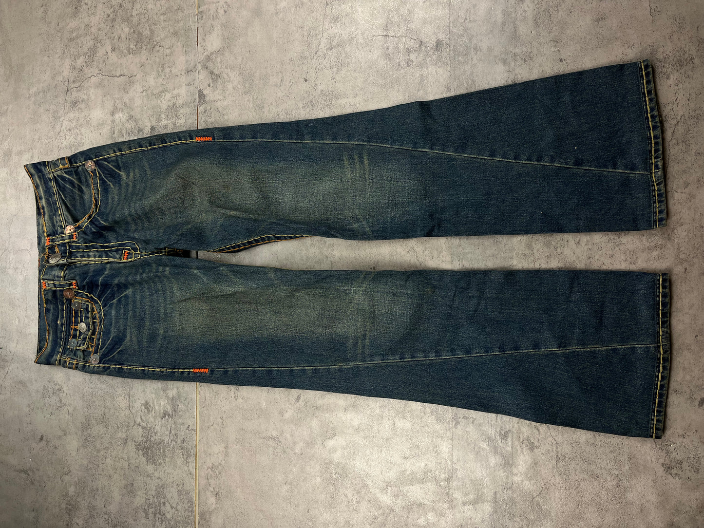 Ultra Rare True Religion Embroidered Pasha Denim Baggy Jeans Bootcut
