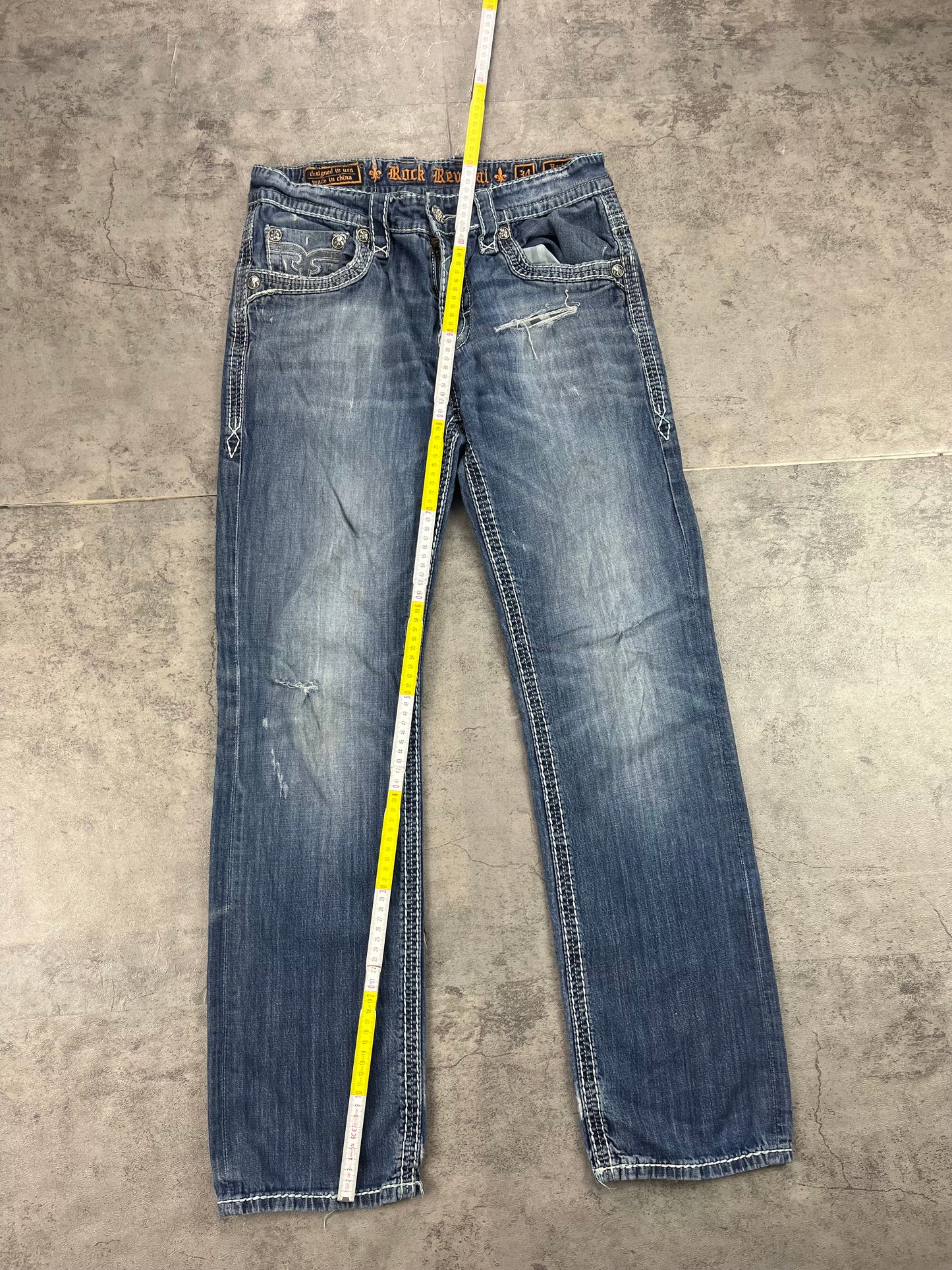Vintage Y2k Rock Revival Baggy Jeans W34