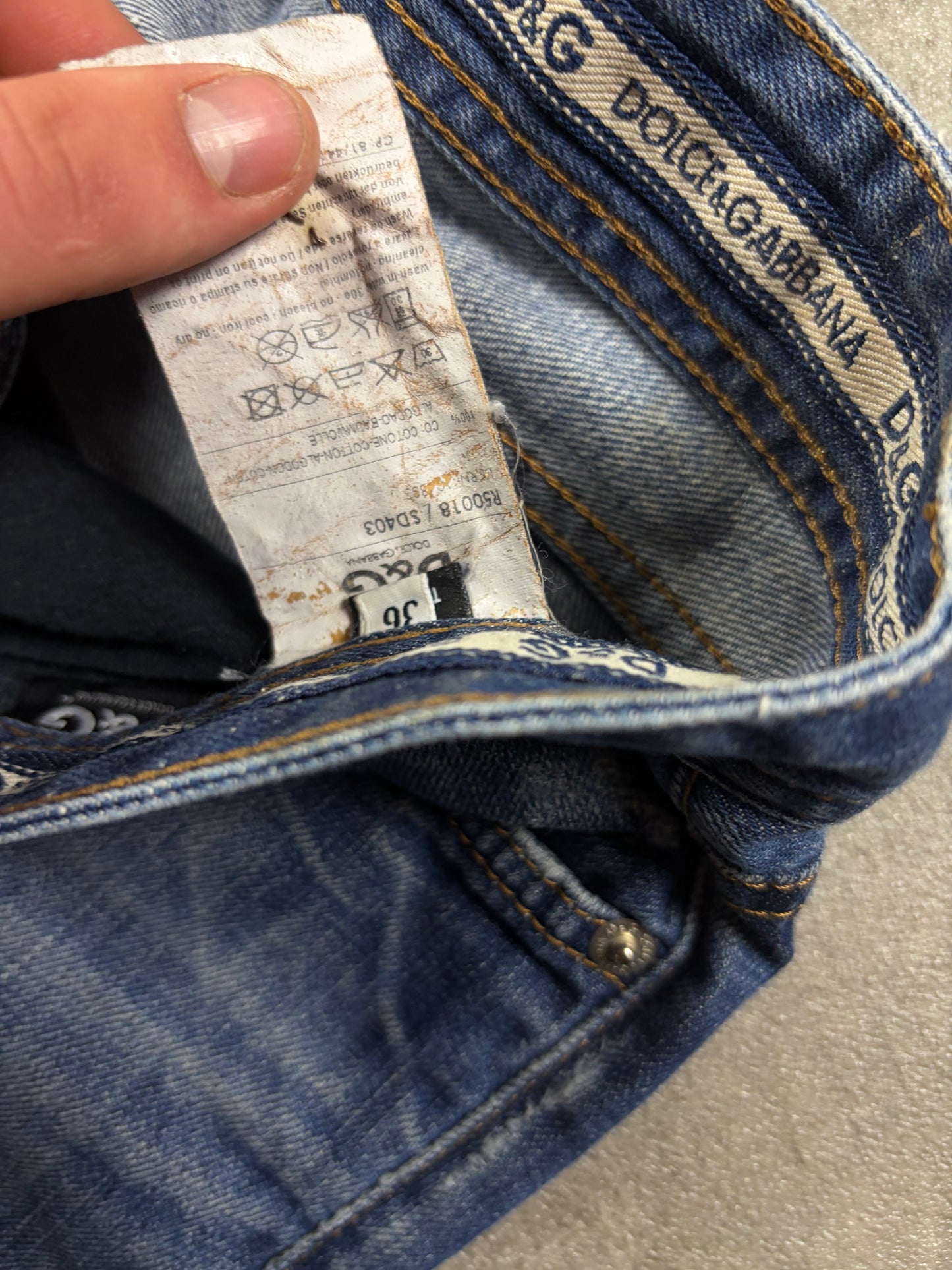 Dolce & Gabbana Y2k Straight Washed Jeans Pasha Style