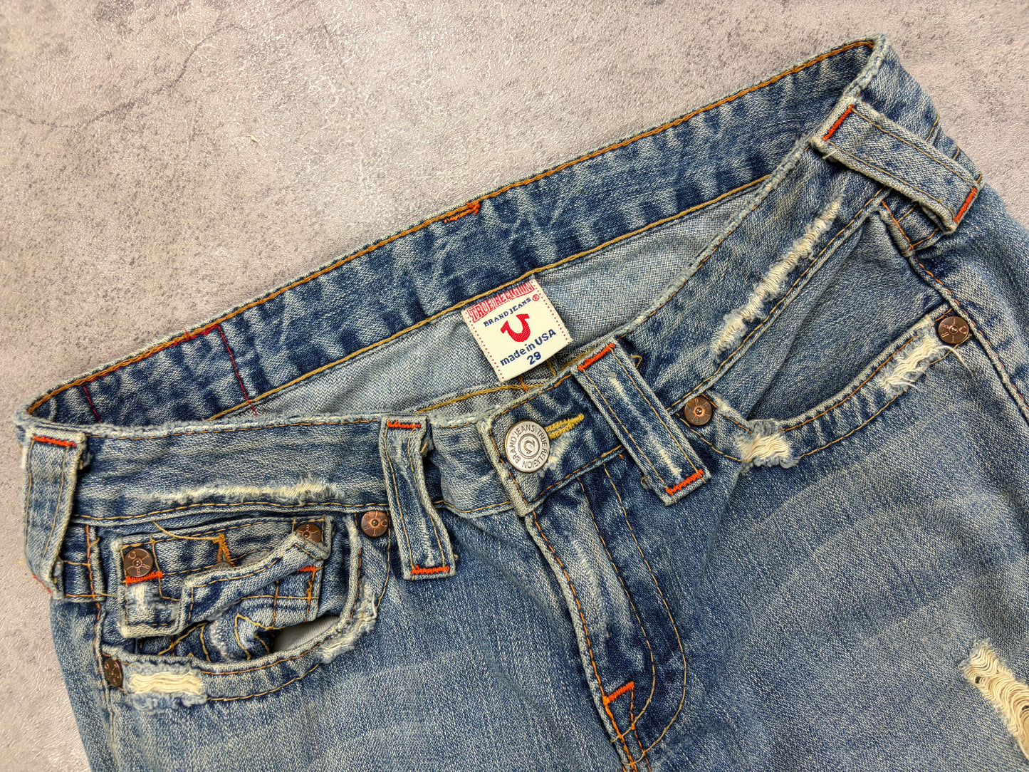 Vintage True Religion Distressed Y2k Lowwaist Jeans