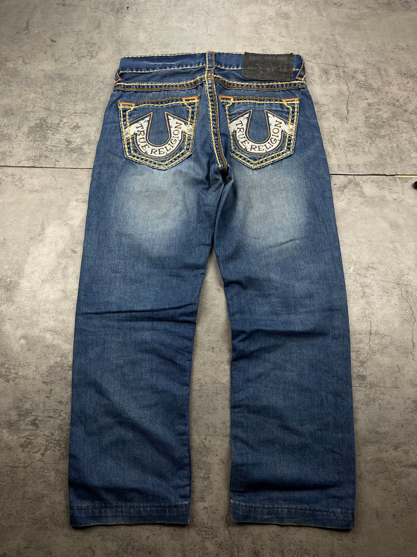 Embroidered True Religion Vintage Y2k Baggy Bootcut Jeans