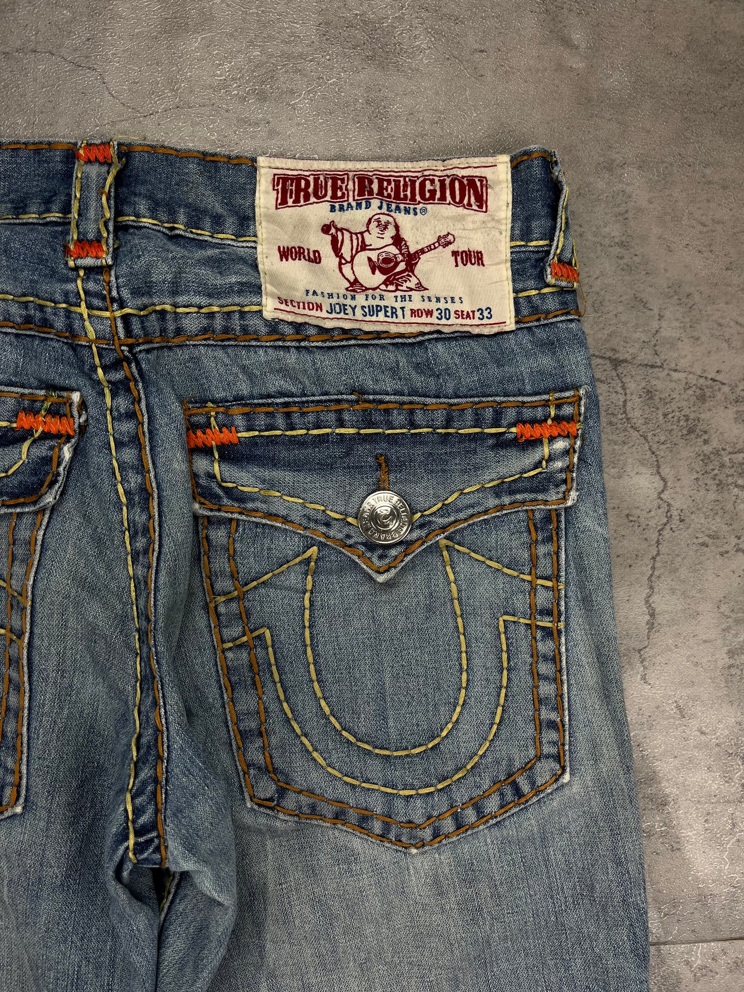 Rare True Religion Men Denim Baggy Loose Fit Jeans 2000s Streetwear