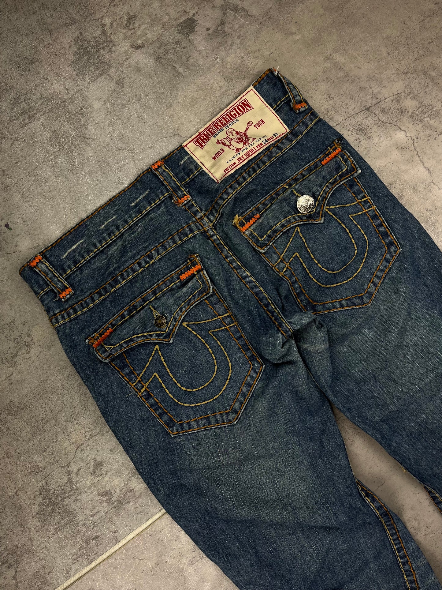 Vintage Y2k True Religion Baggy Bootcut Flared Pasha Style Jeans