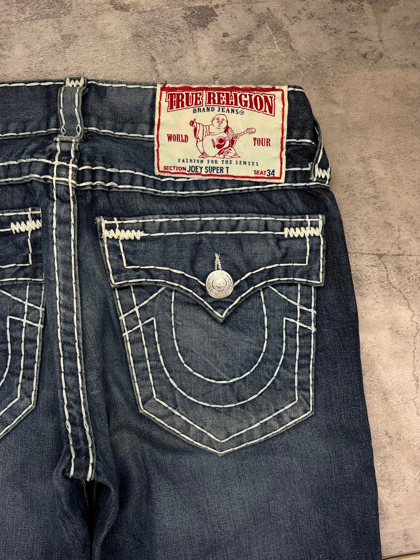 Rare True Religion Denim Loose Fit Bootcut Jeans 2000s Pasha Style Streetwear