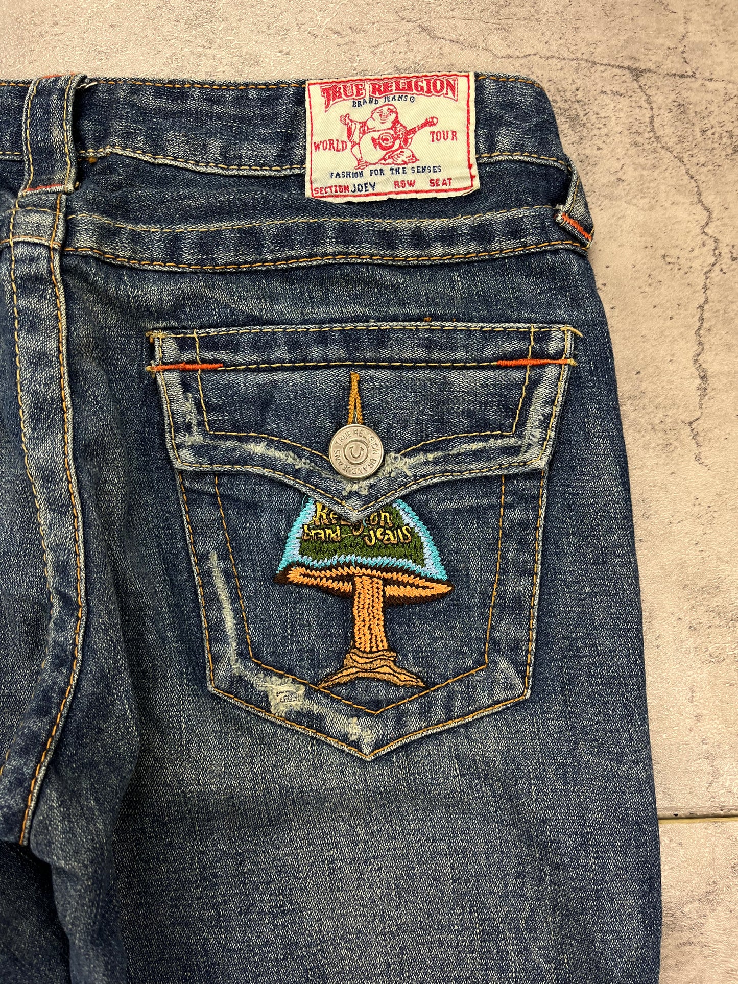 Embroidered True Religion Lowwaist Bootcut Y2k Flared Jeans