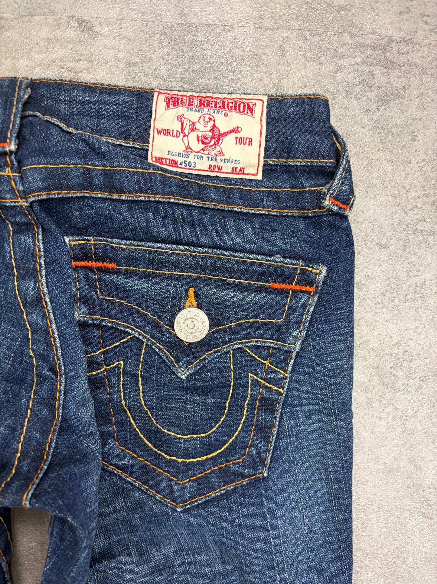 True Religion Low Rise Flared Jeans Vintage