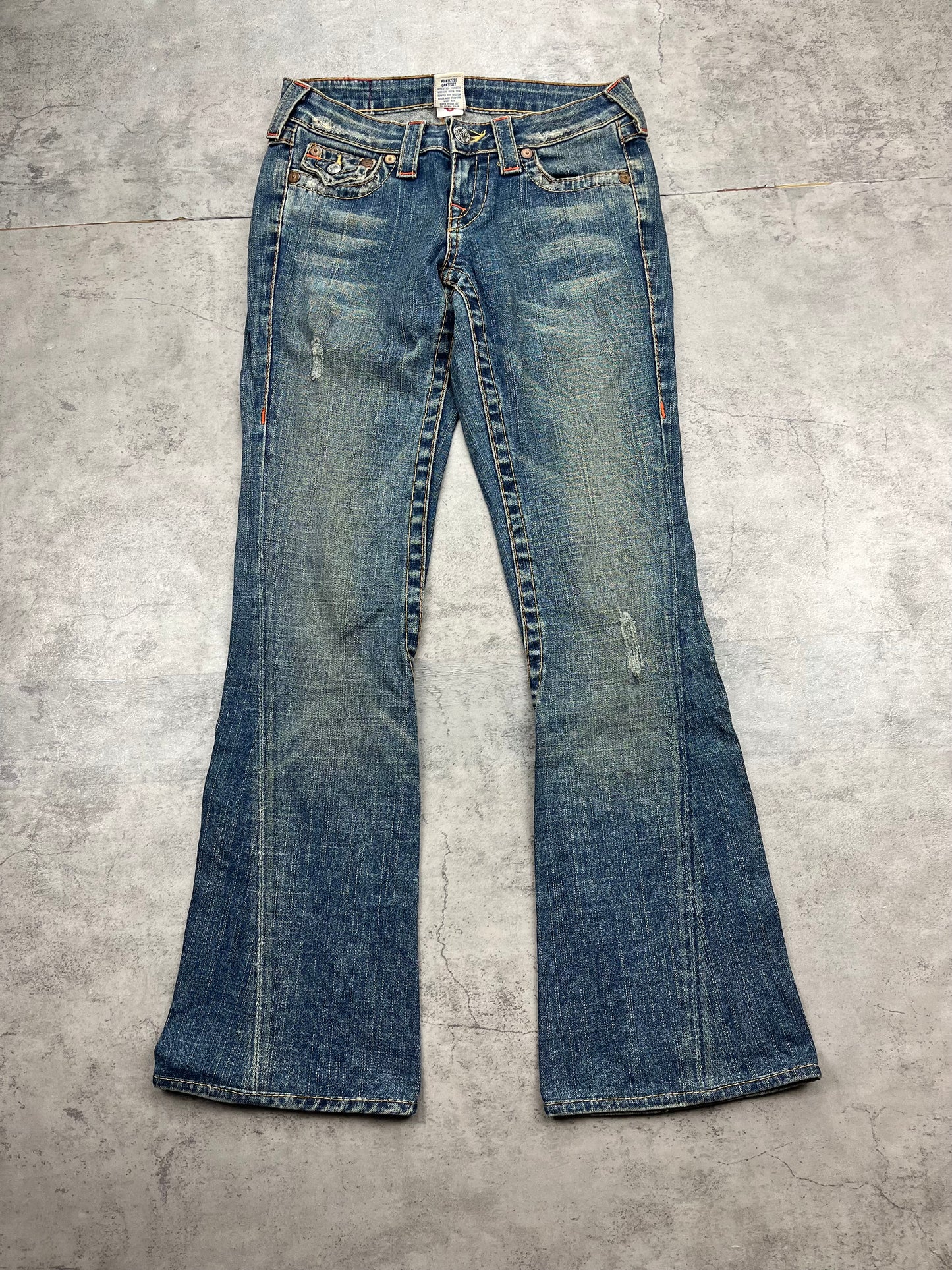 True Religion Bootcut Low Waist Flared Jeans Y2K Vintage Rare