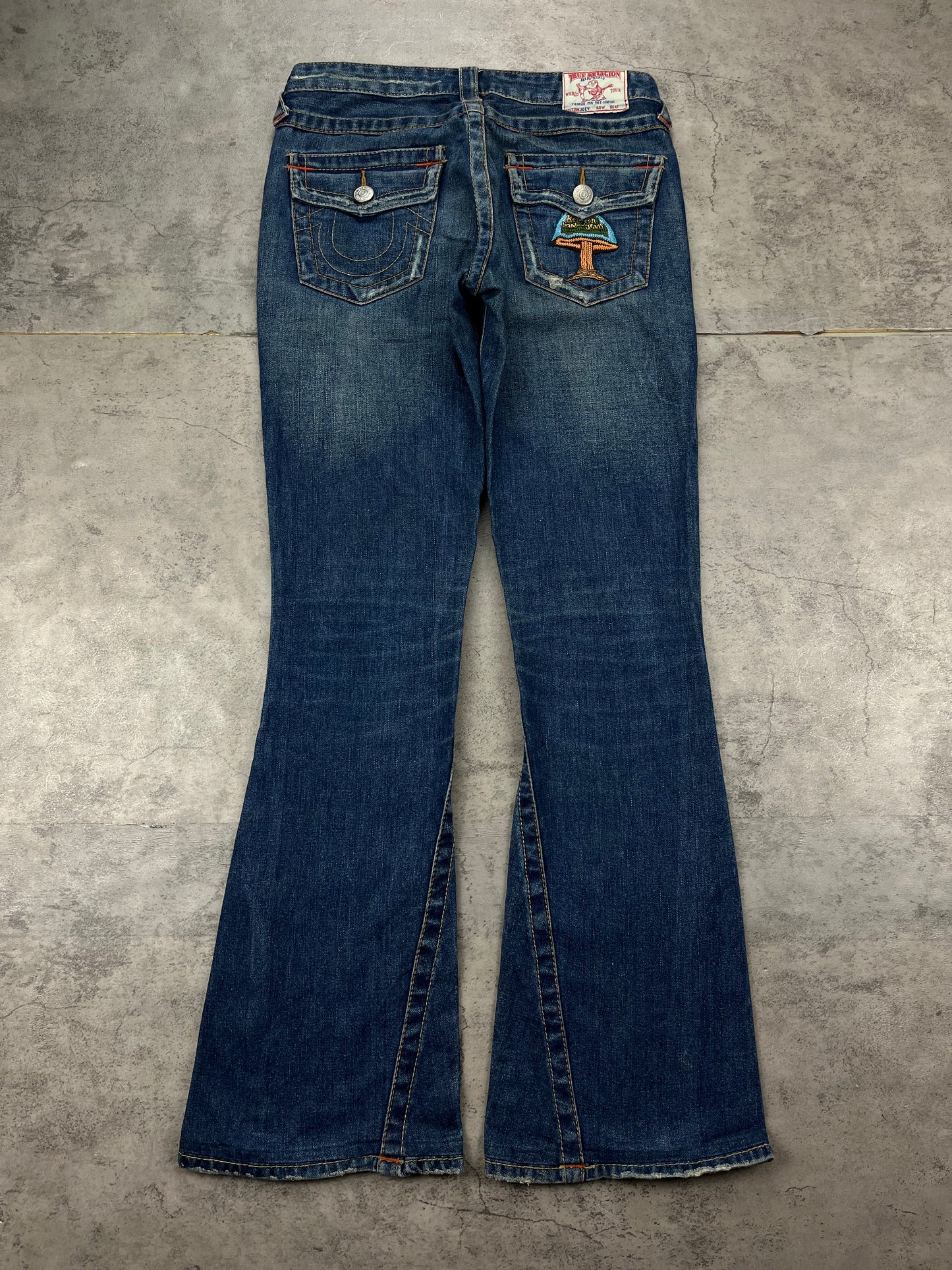 Embroidered True Religion Lowwaist Bootcut Y2k Flared Jeans