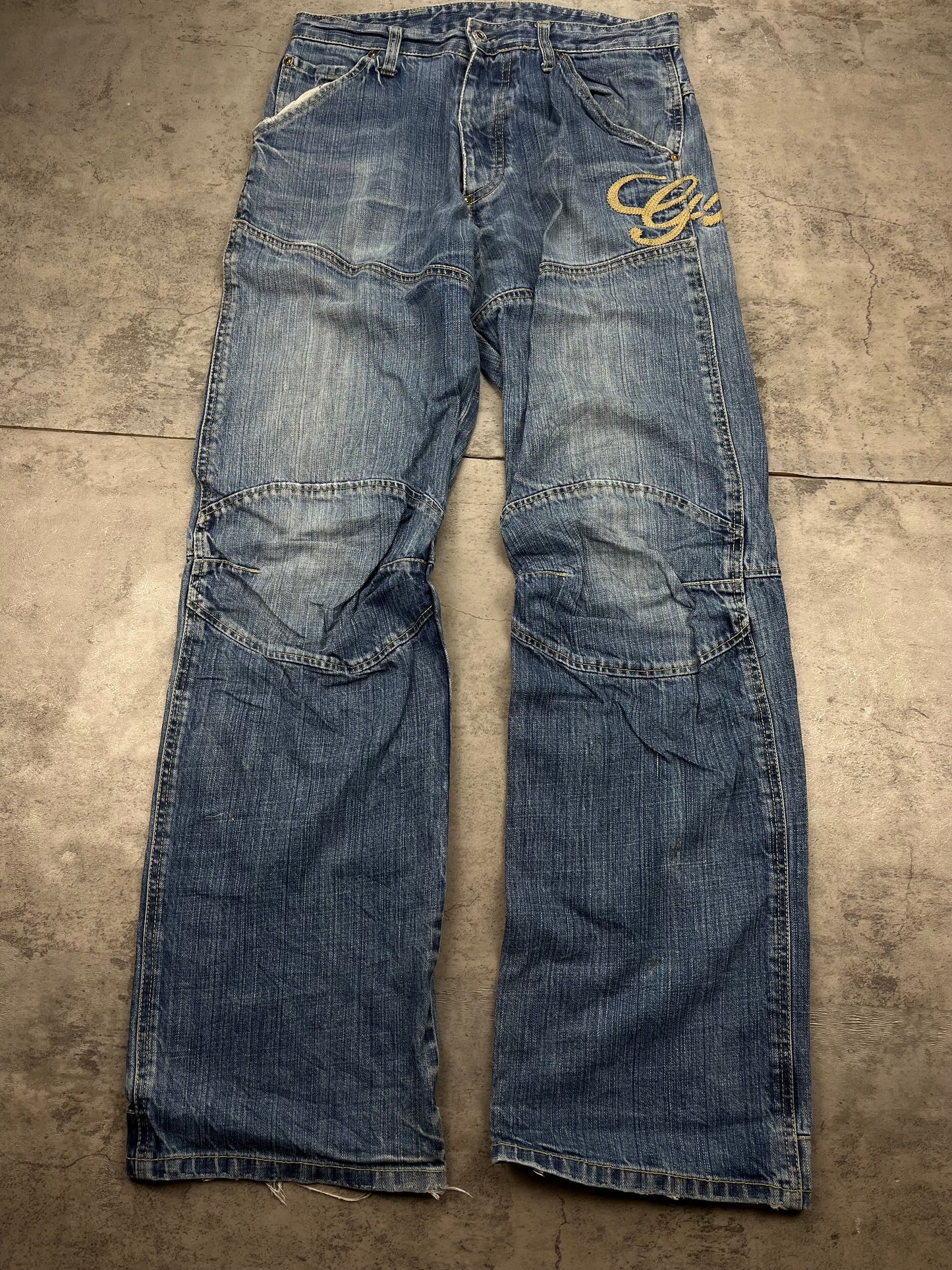 Vintage Embroidered G-Star Y2k Baggy Jeans Denim