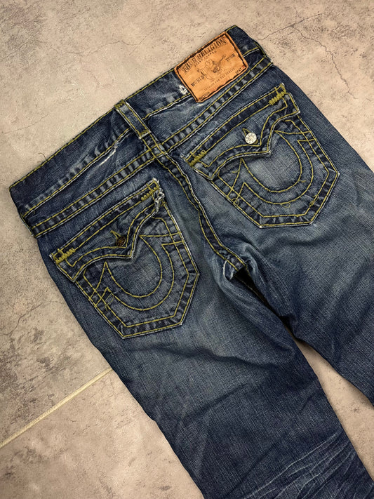 Y2K Vintage True Religion Men’s Baggy Denim Jeans 2000s Street Style
