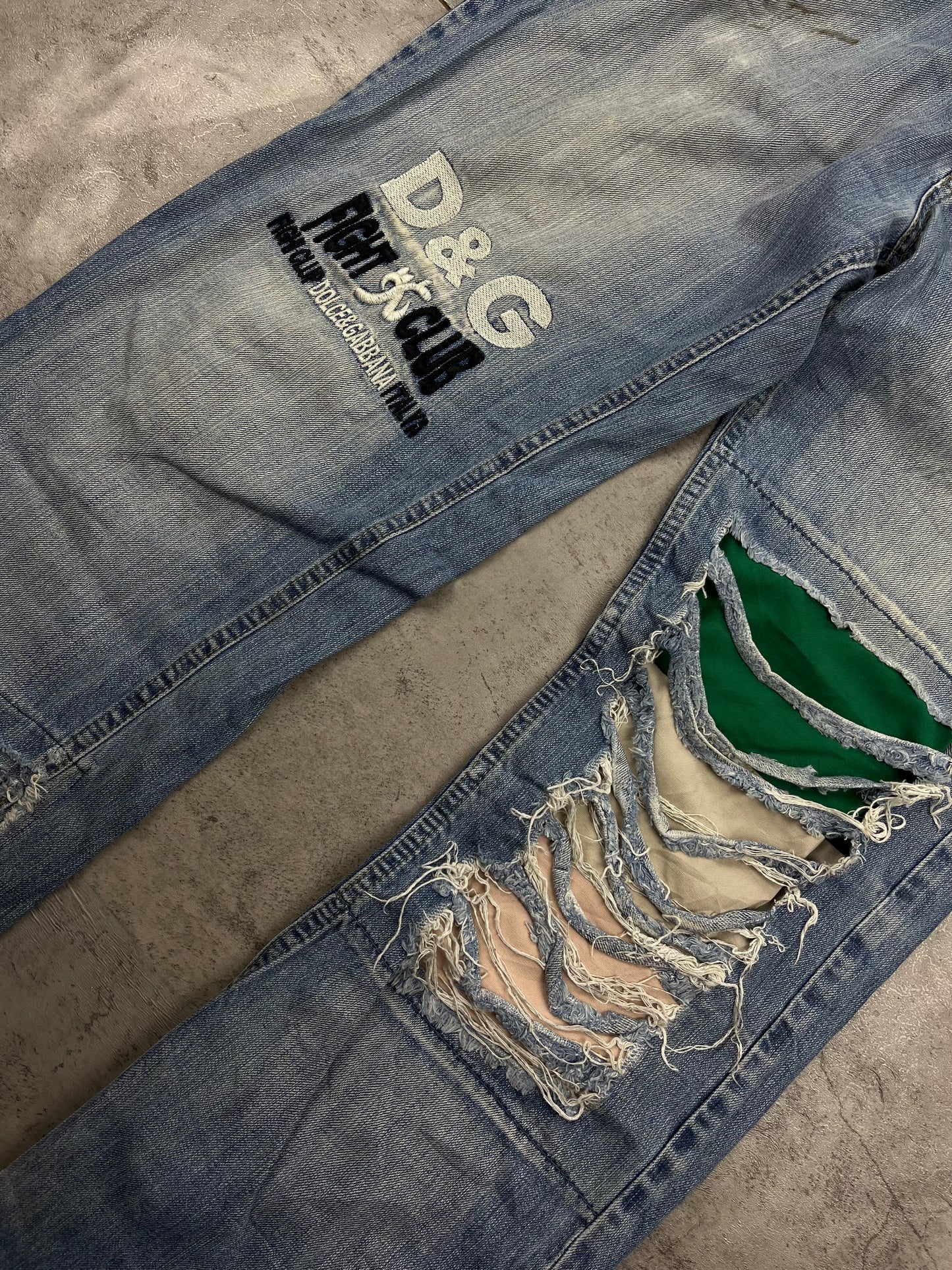 Vintage Dolce Gabbana D&G vintage Baggy Jeans Embroidered Distressed