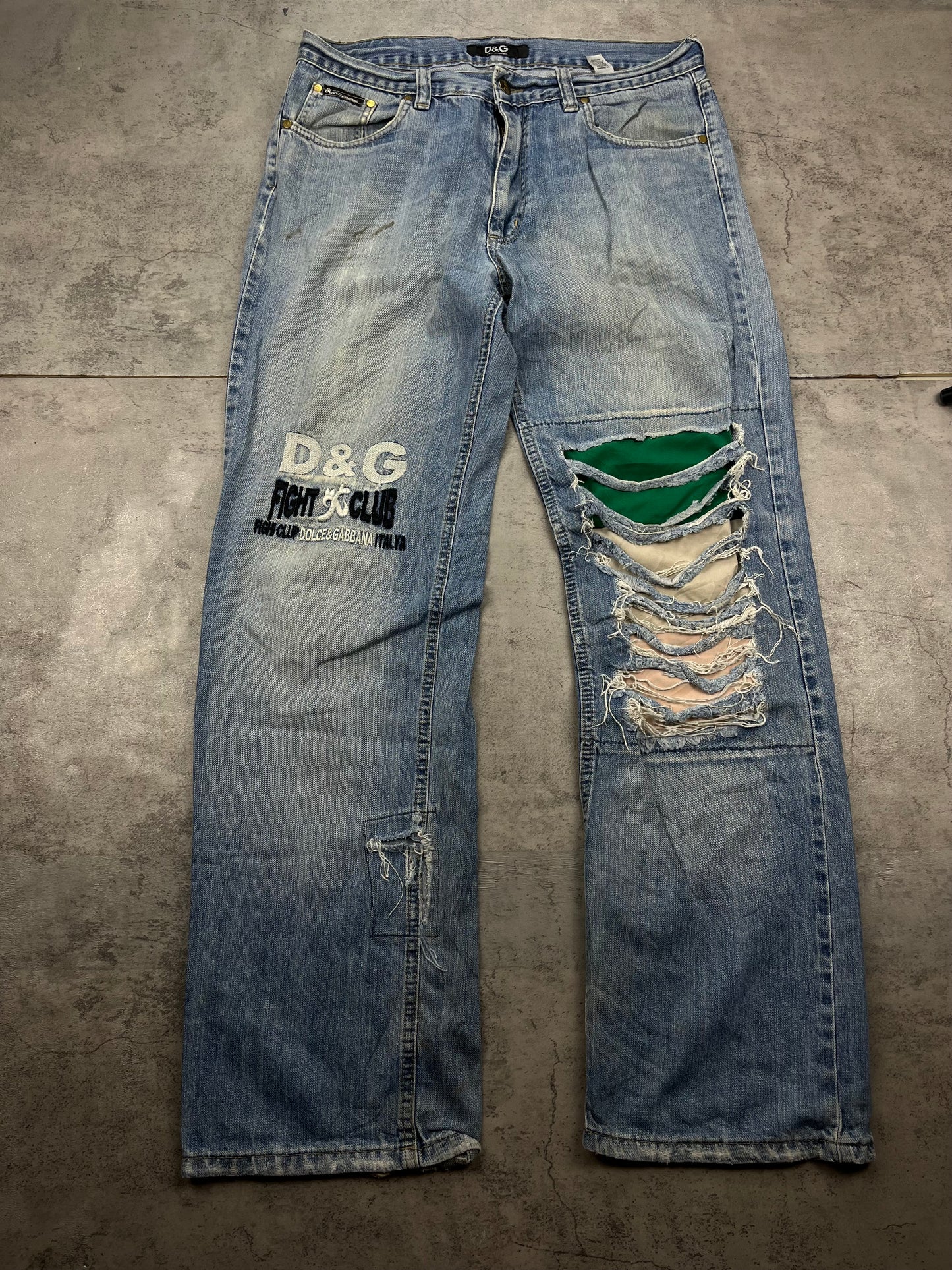 Vintage Dolce Gabbana D&G vintage Baggy Jeans Embroidered Distressed