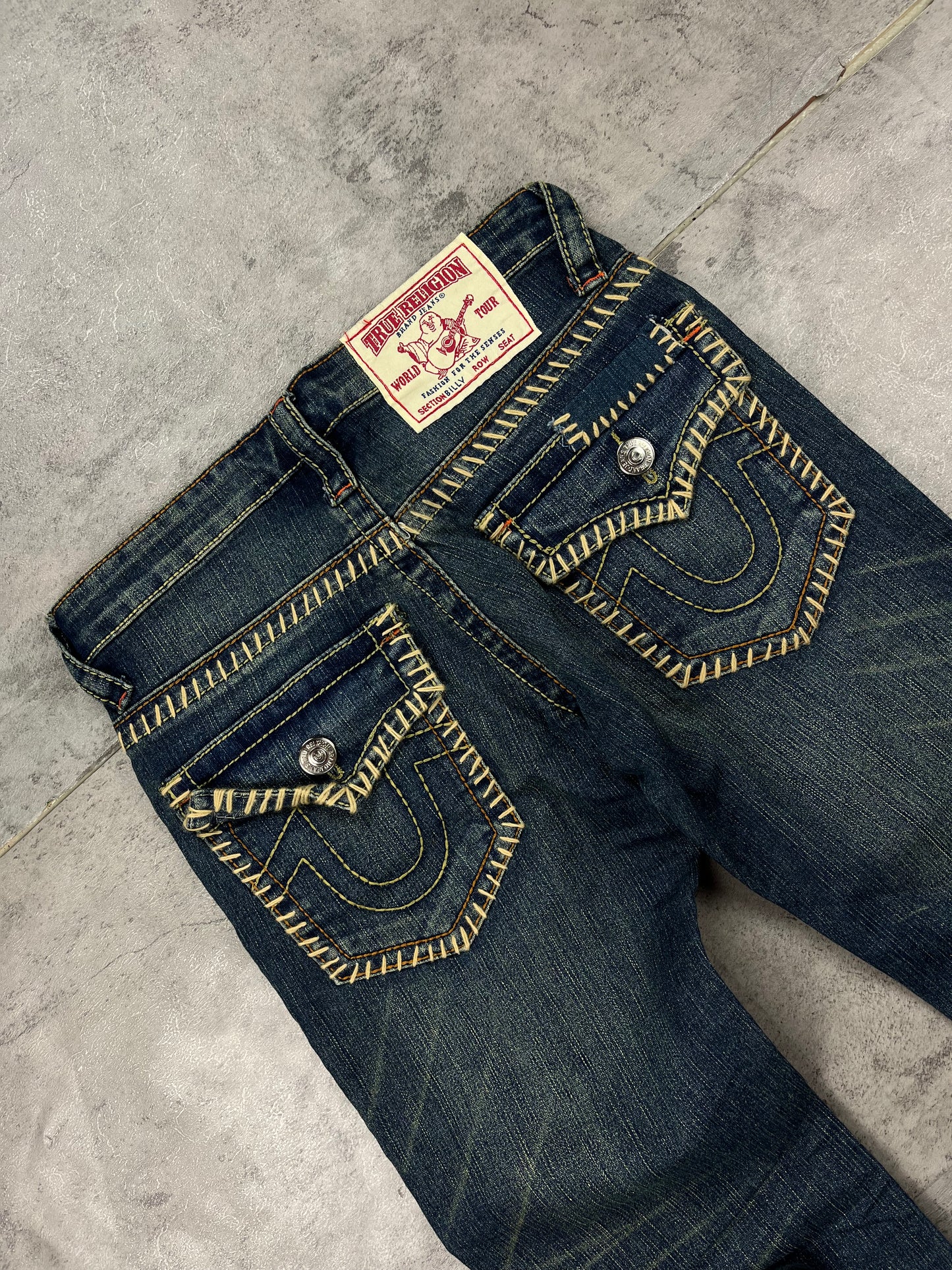 True Religion Baggy Jorts 3/4 Jeans Lowwaist