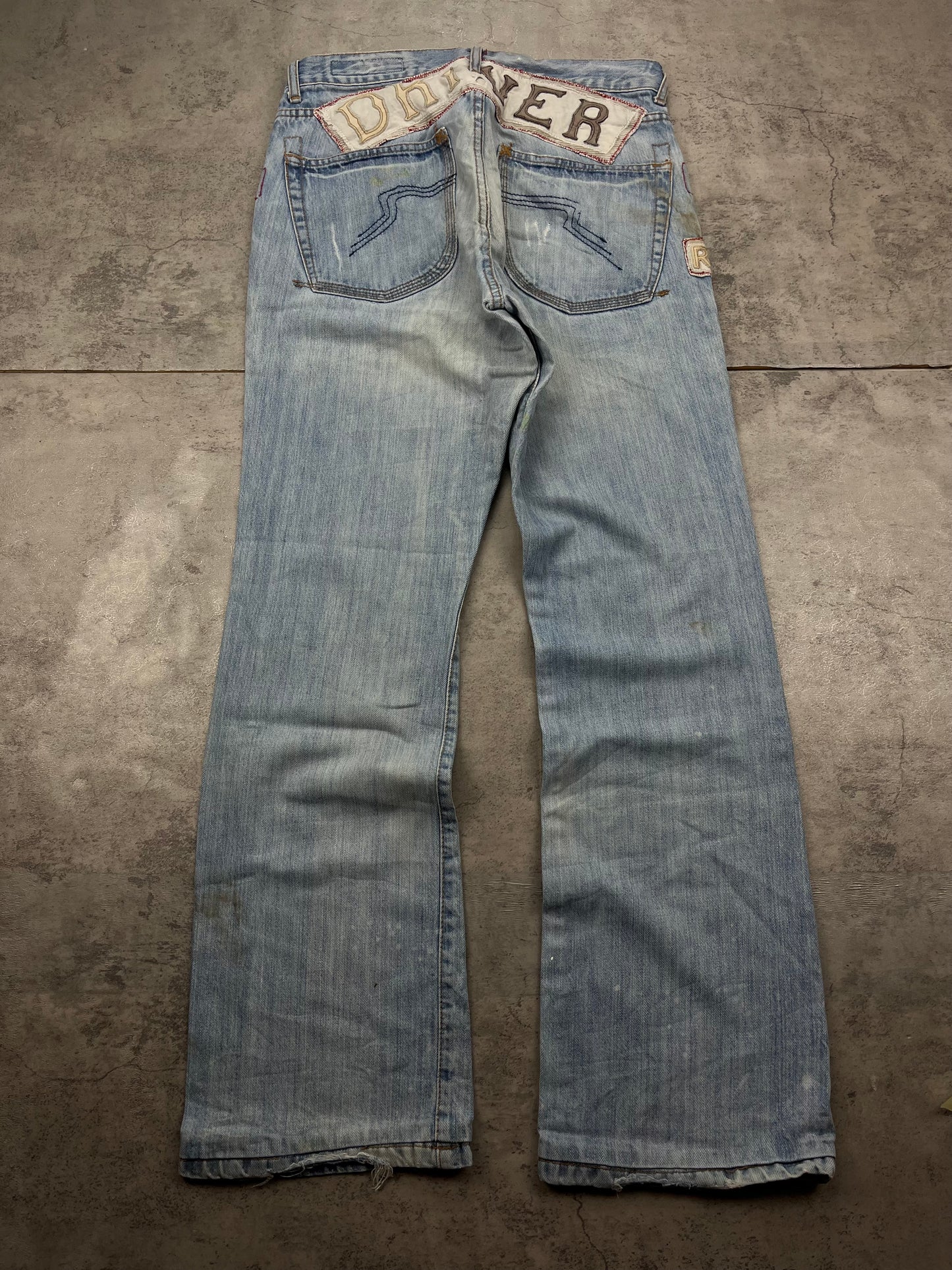 Vintage Baggy Y2k Embroidered Backprint Denim Jeans