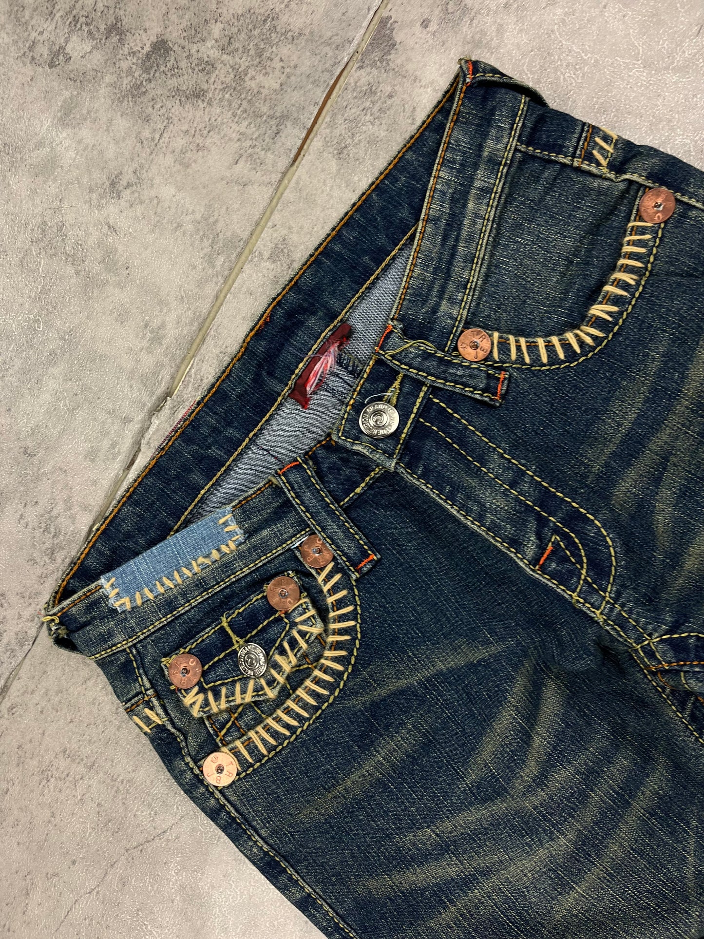 True Religion Baggy Jorts 3/4 Jeans Lowwaist