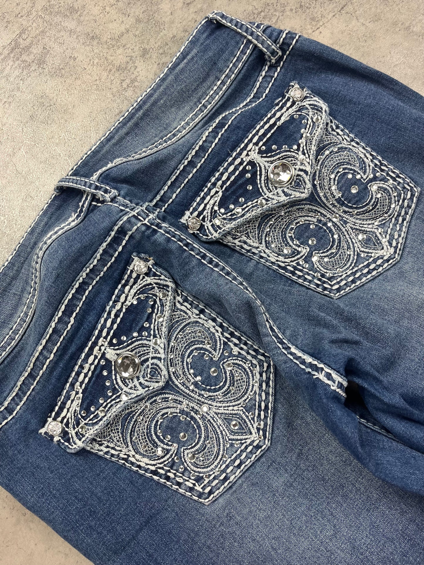 Vintage Glitzer Y2k Bootcut Jeans