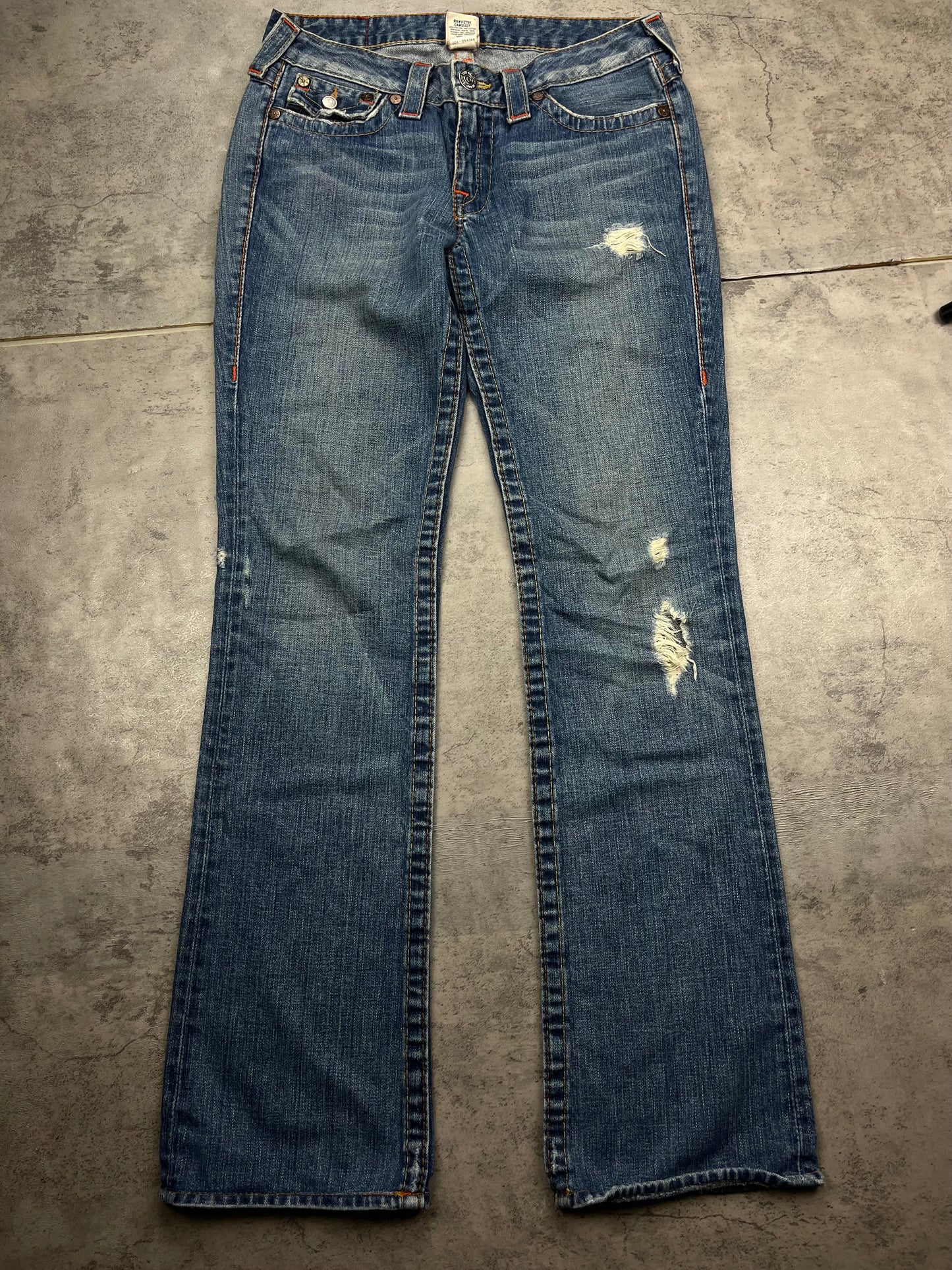 True Religion Y2K Retro Low Waist Bootcut Flared Denim Rare Disstresed