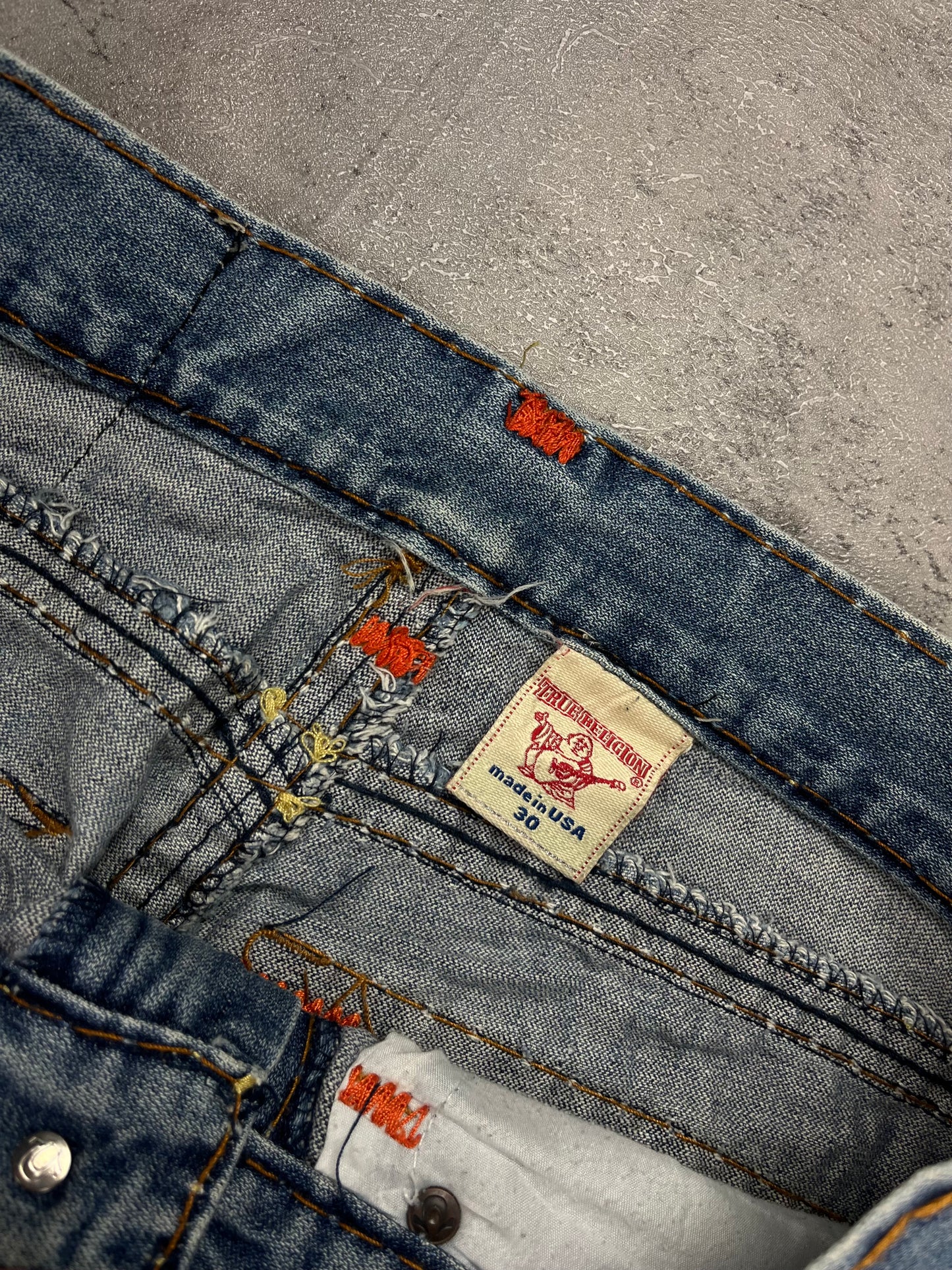 Rare True Religion Men Denim Baggy Loose Fit Jeans 2000s Streetwear