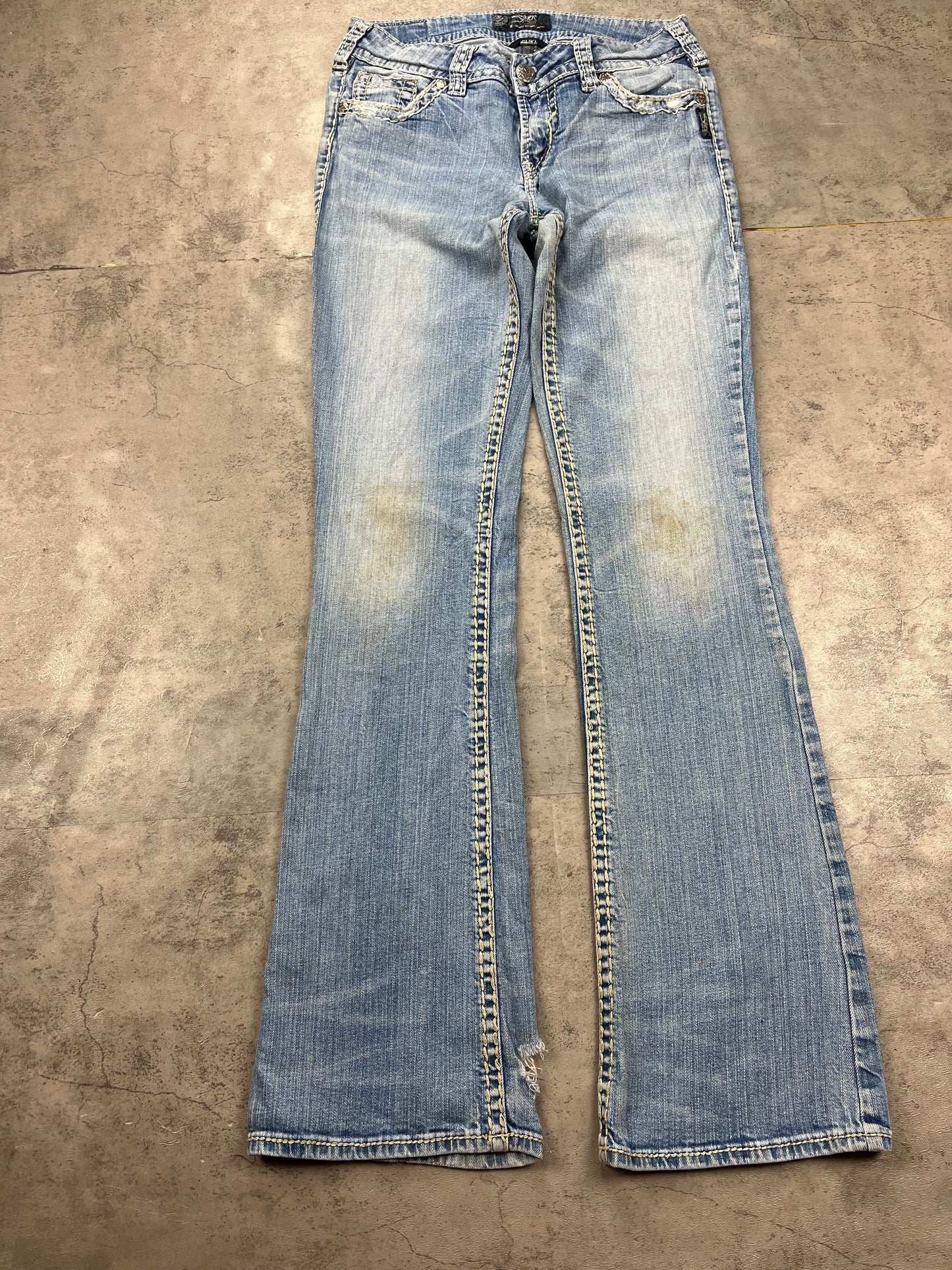 Vintage Y2k Silver Bootcut Lowwaist Jeans