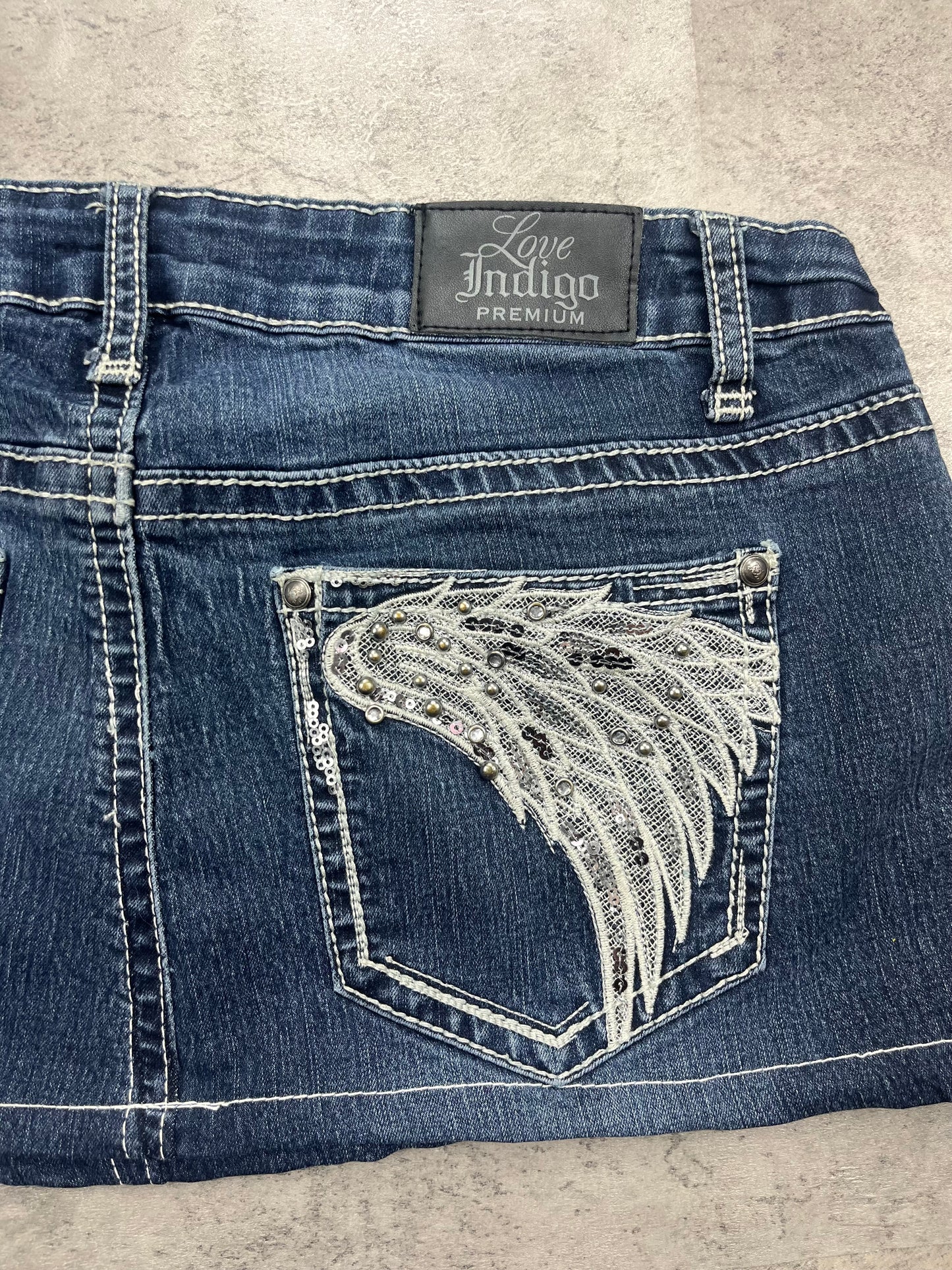 Mini Love indigo Jeans Rock Vintage Y2k