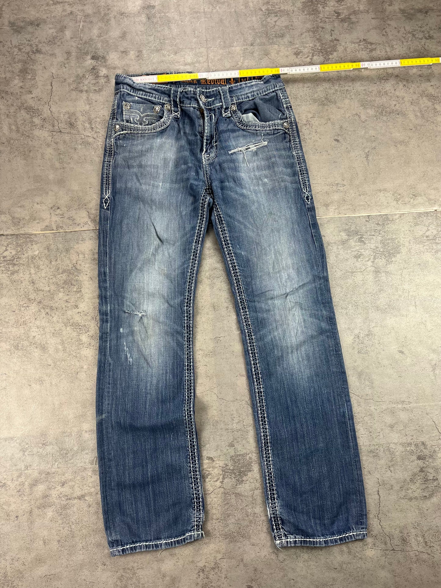 Vintage Y2k Rock Revival Baggy Jeans W34