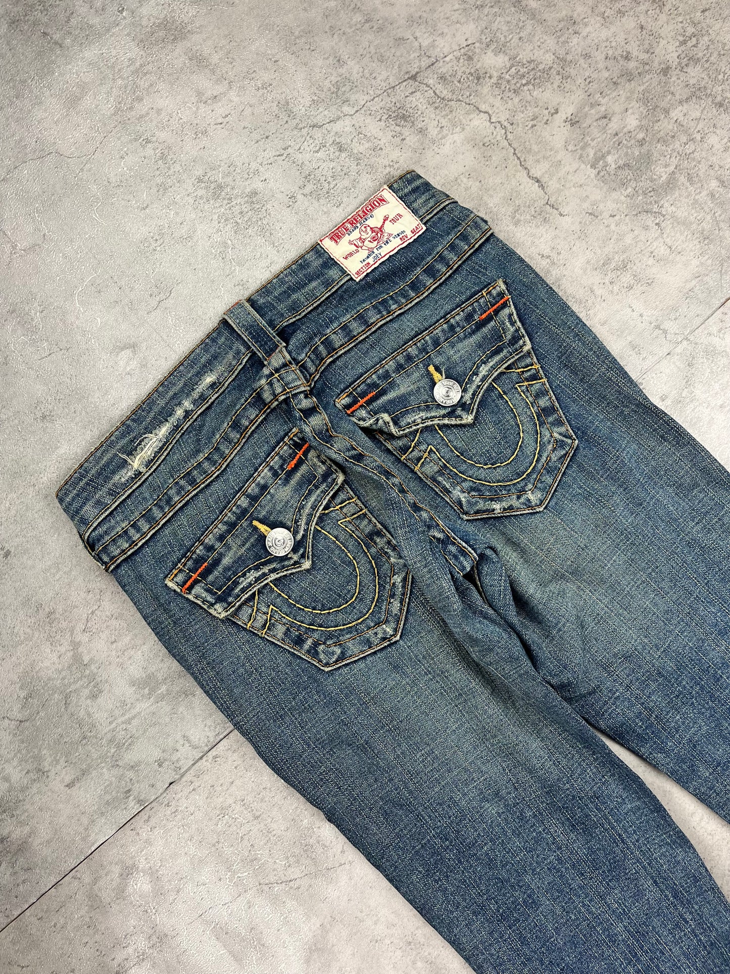 True Religion Bootcut Low Waist Flared Jeans Y2K Vintage Rare