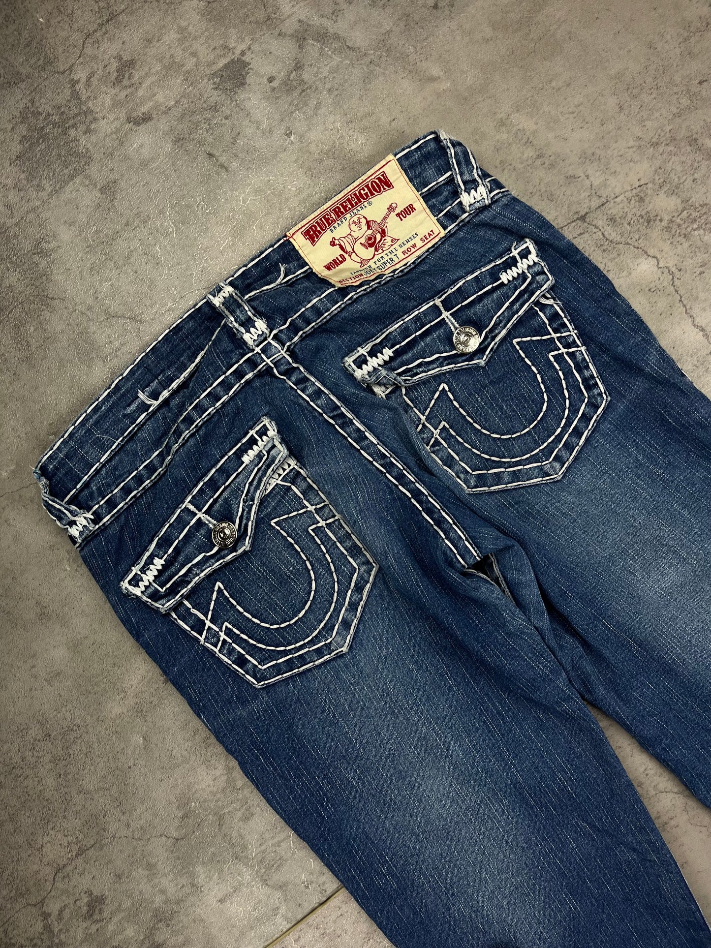 True Religion Low Waist Flared Denim Vintage Y2K 2000s Jeans