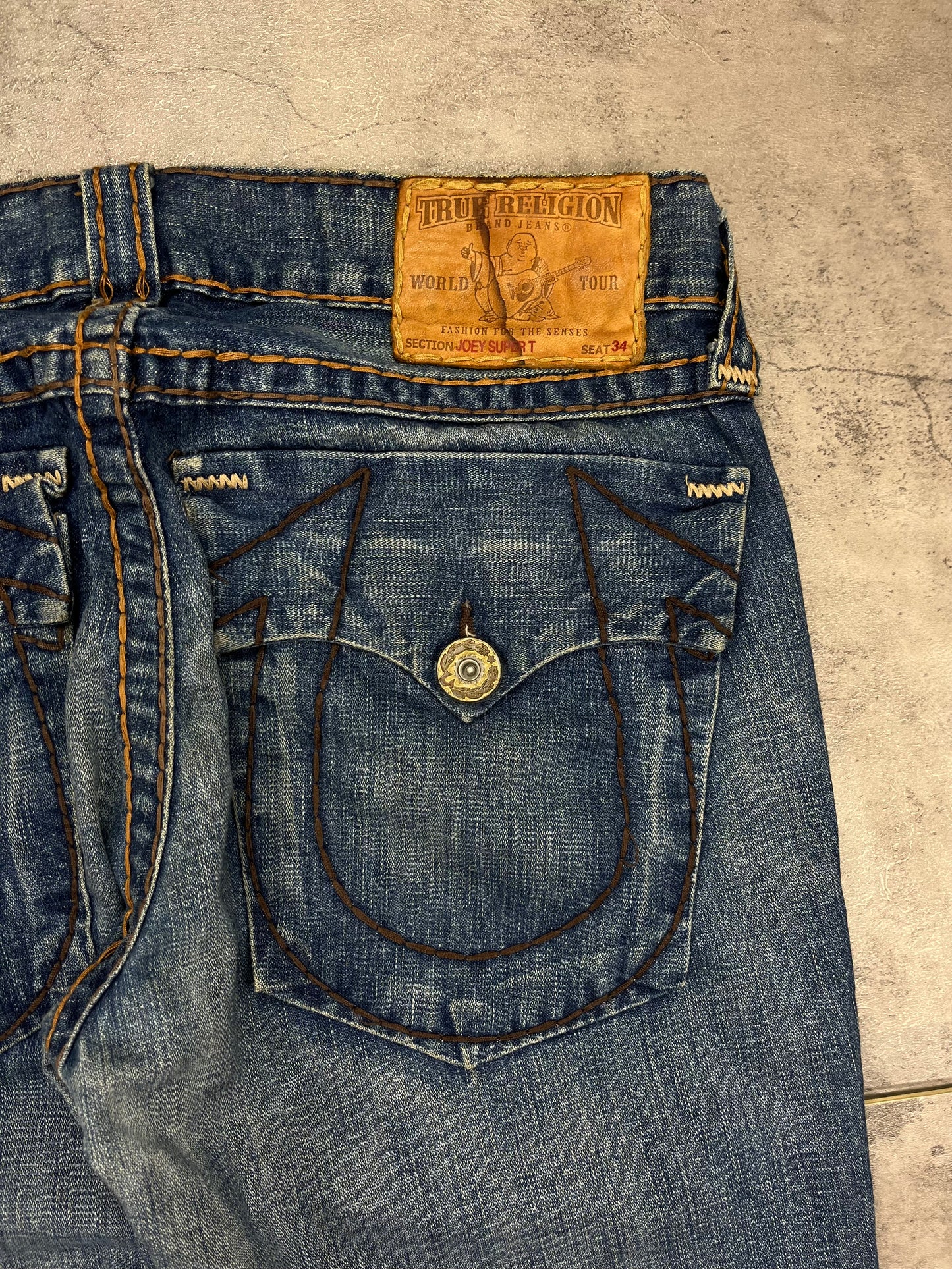 Rare Vintage True Religion Loose Fit Baggy Denim Jeans Pasha Style