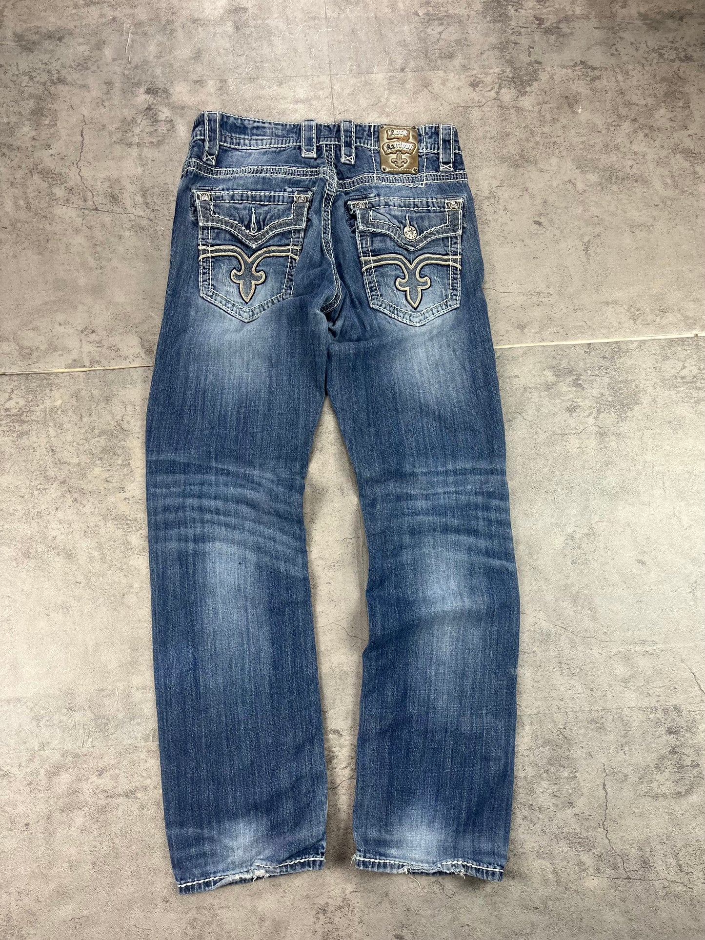 Vintage Y2k Rock Revival Baggy Jeans W34