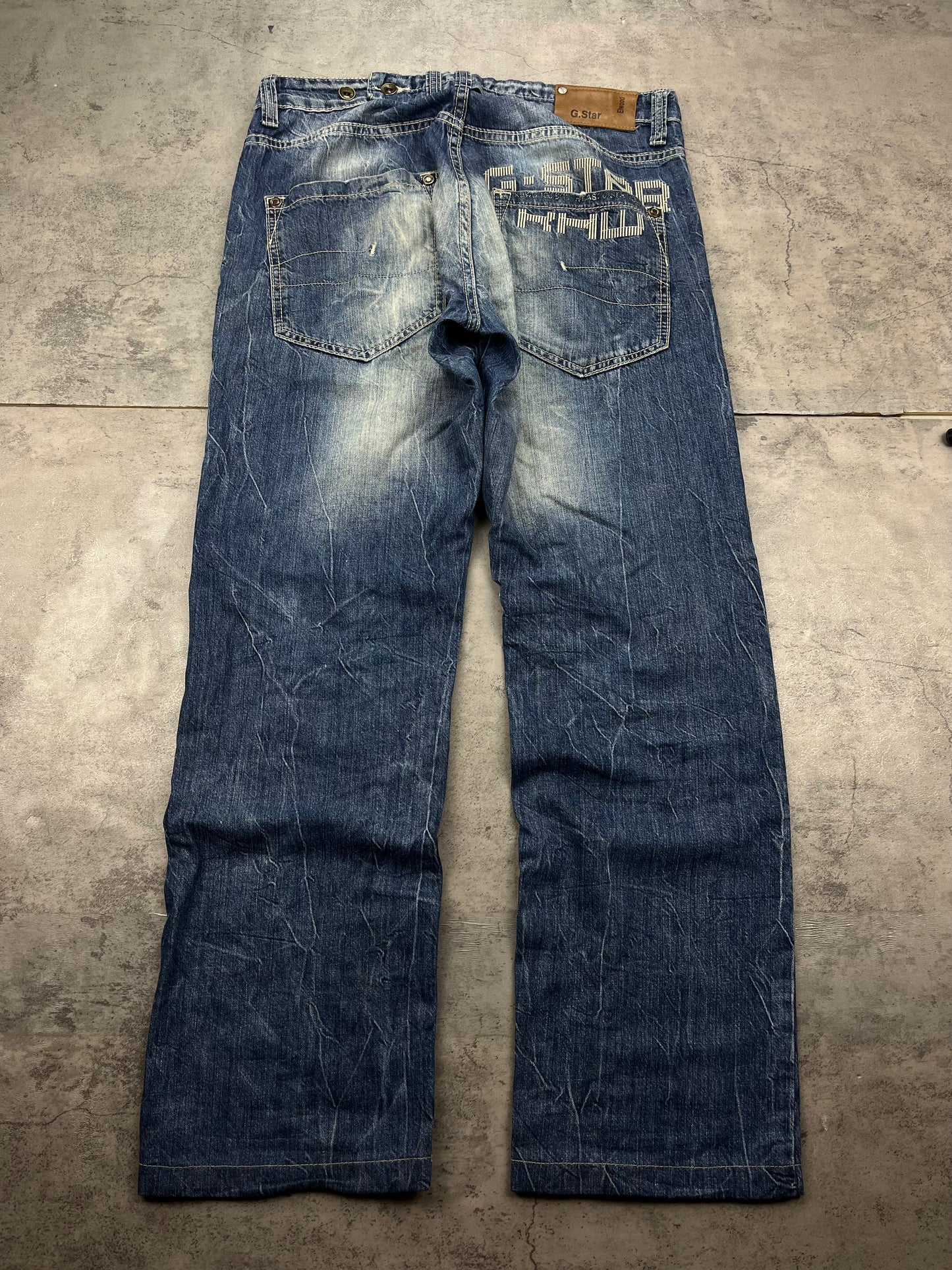 Vintage G-Star Embroidered Backprint Baggy Y2k Jeans