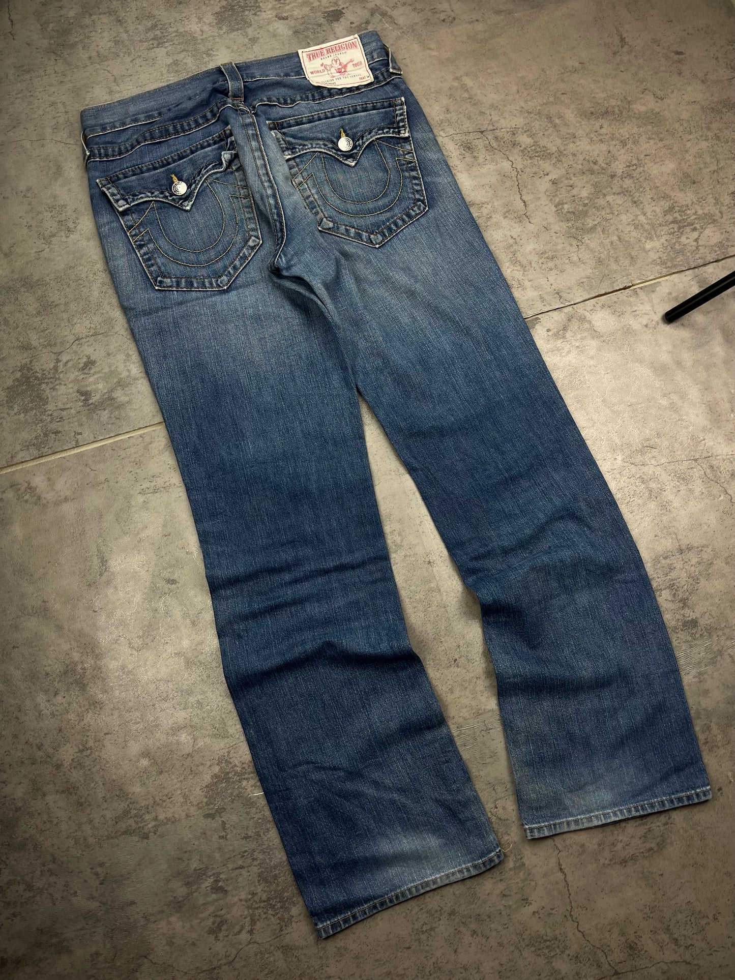 Rare Y2K True Religion Men Bootcut Flared Jeans Low Waist Vintage