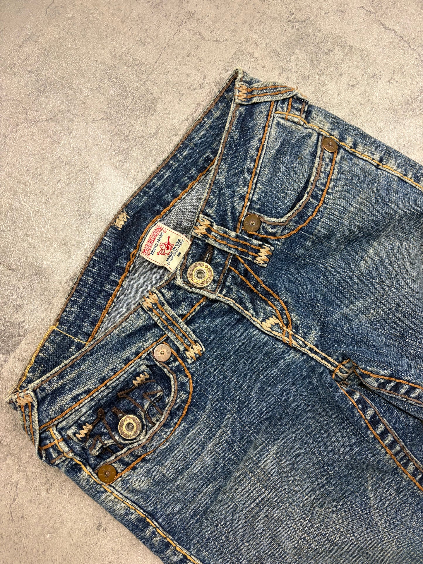 True Religion Low Waist Flared Jeans