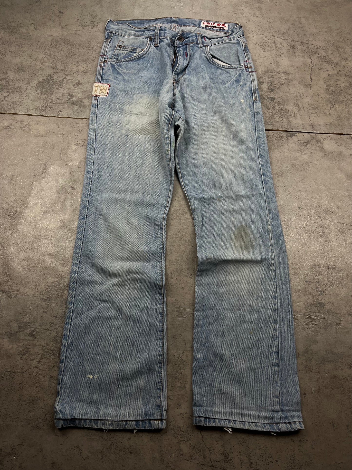 Vintage Baggy Y2k Embroidered Backprint Denim Jeans