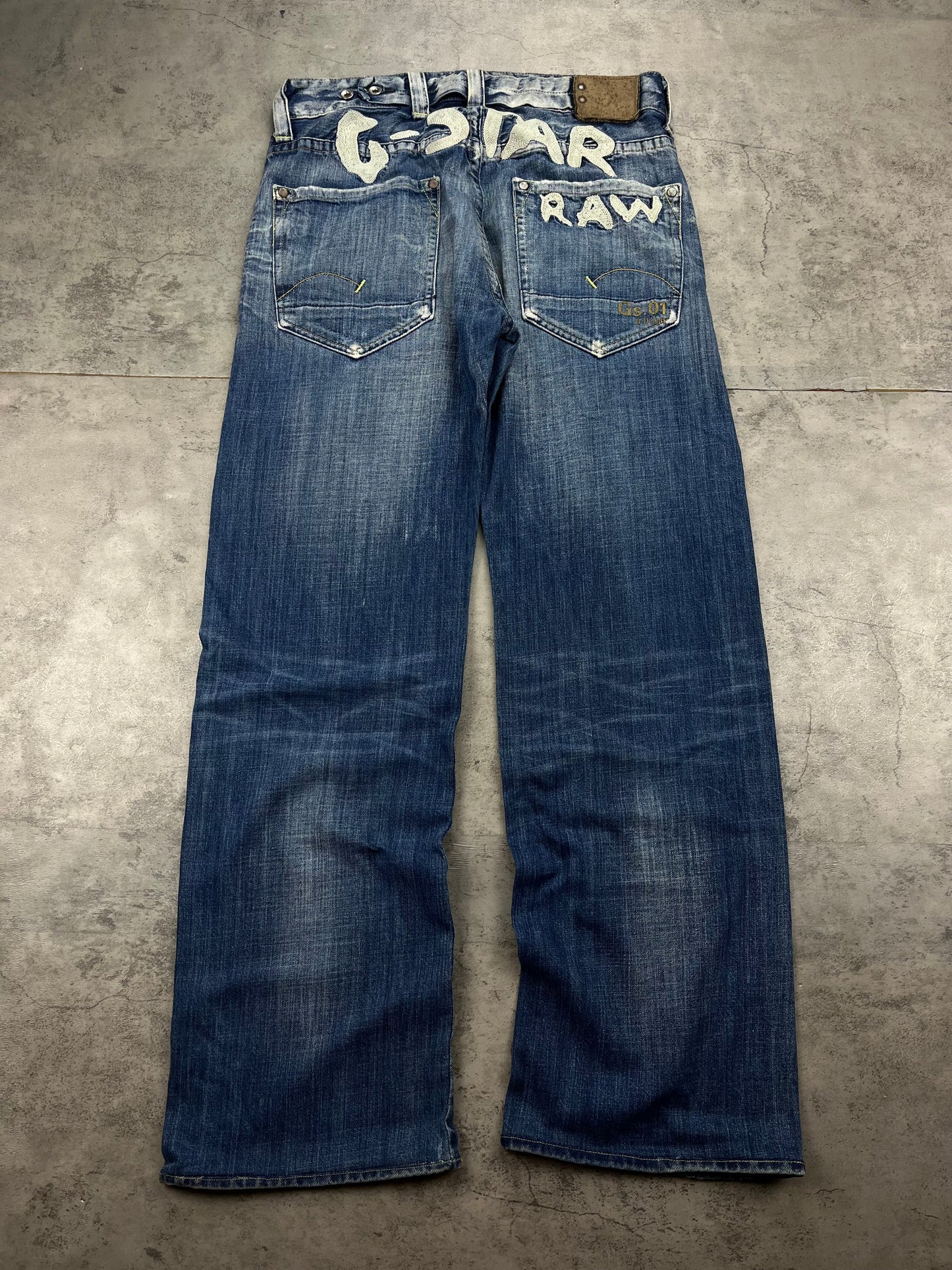 Rare G-Star RAW Y2k Embroidered Pasha Style Baggy Jeans